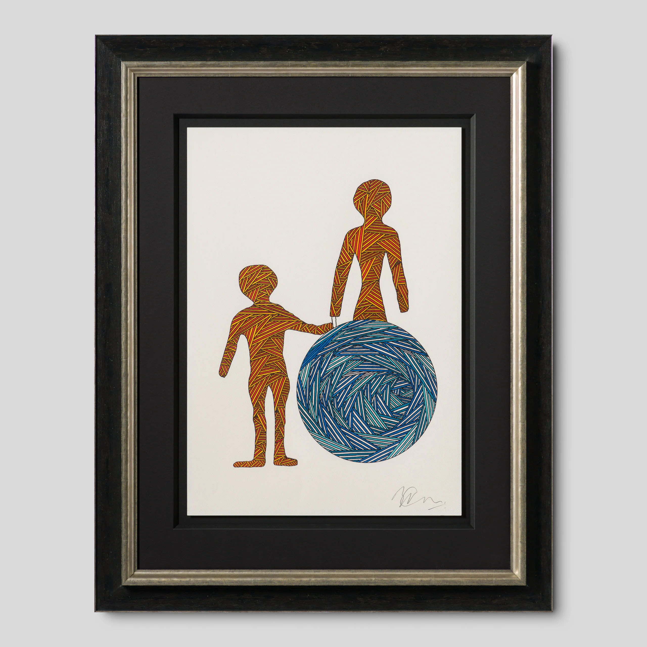Helping Mummy With Twine (Blue Ball)