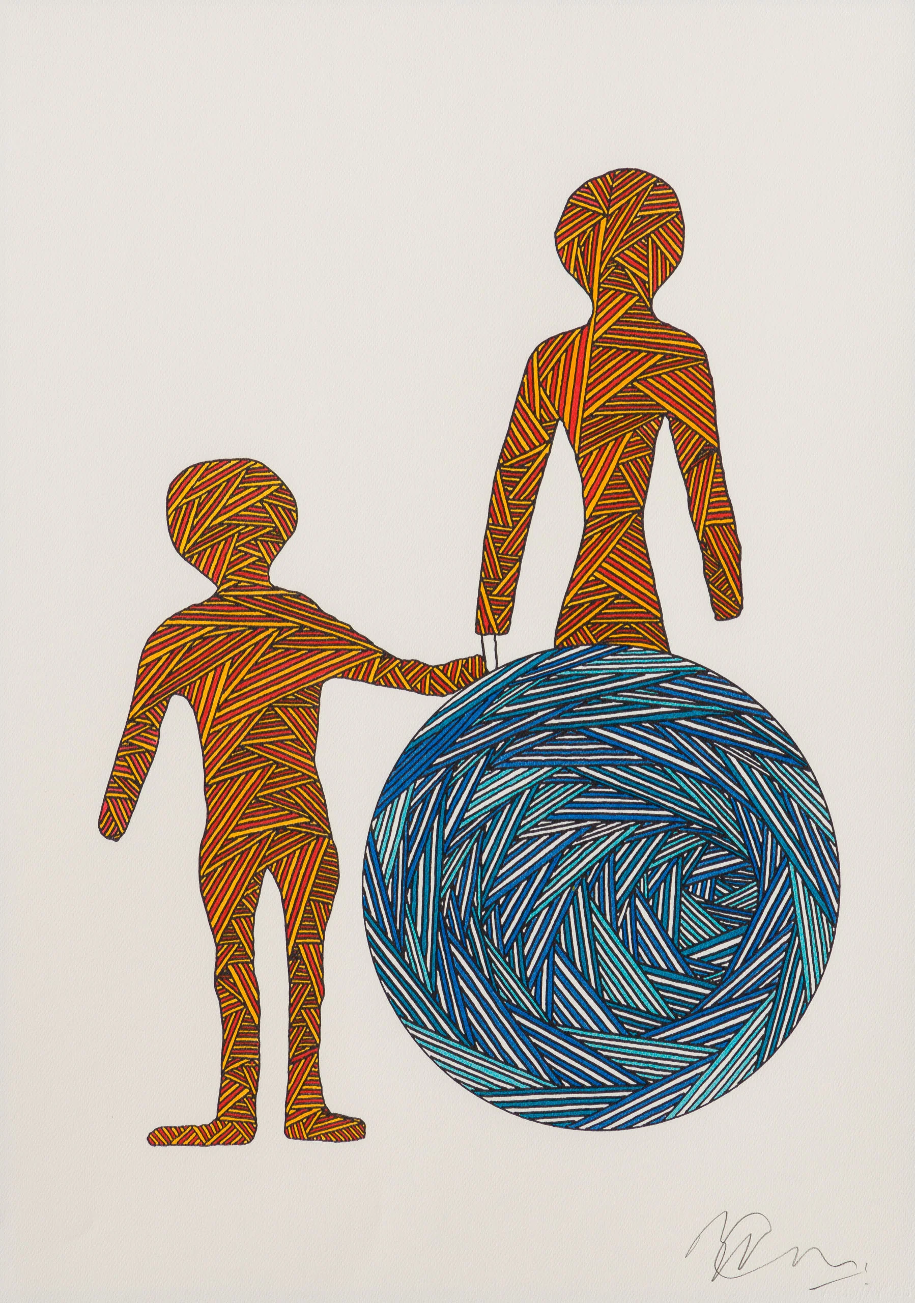 Helping Mummy With Twine (Blue Ball) - Image 7