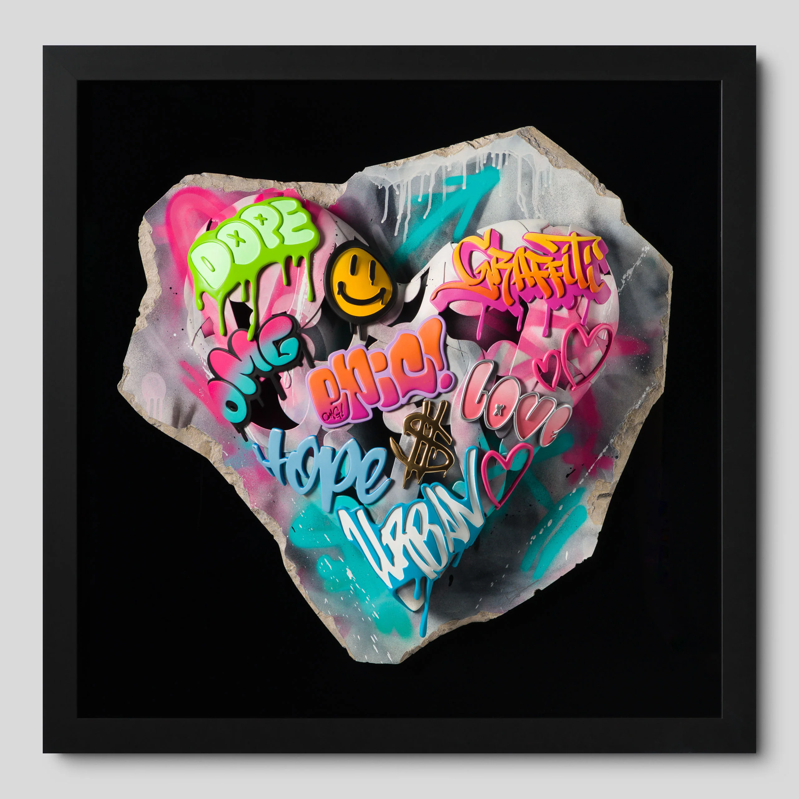 Urban Relic Heart (Pink & Teal)