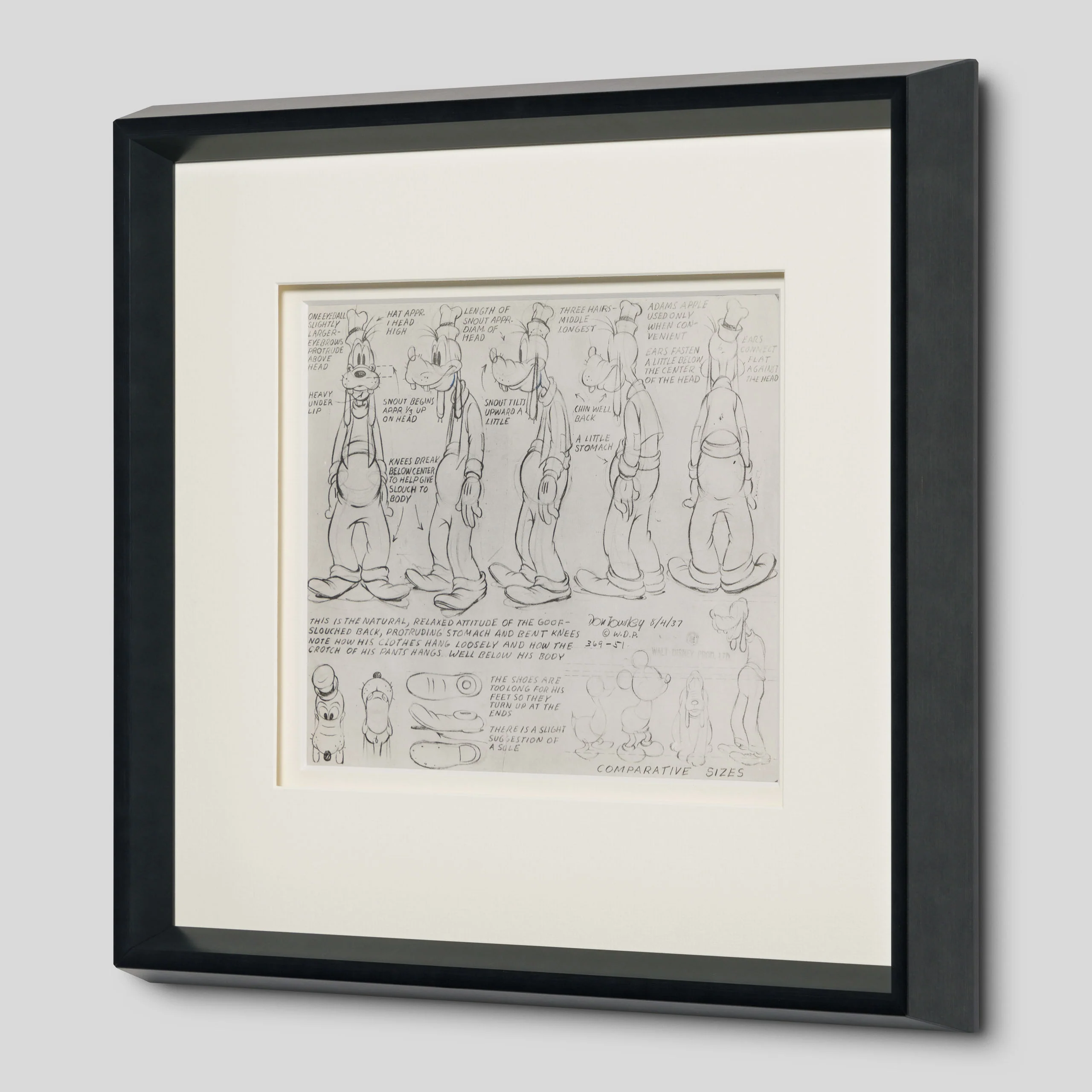 Goofy Full Figure Model Sheet (Circa 1940s) - Image 2