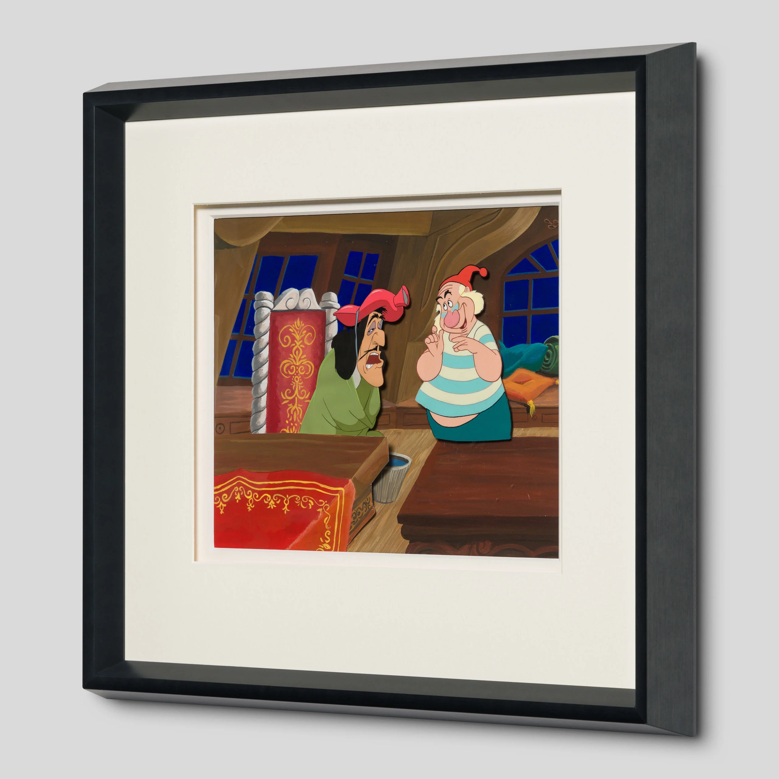 Peter Pan: Captain Hook And Smee Original Production Cel On Hand-Painted Background (1953) - Image 2
