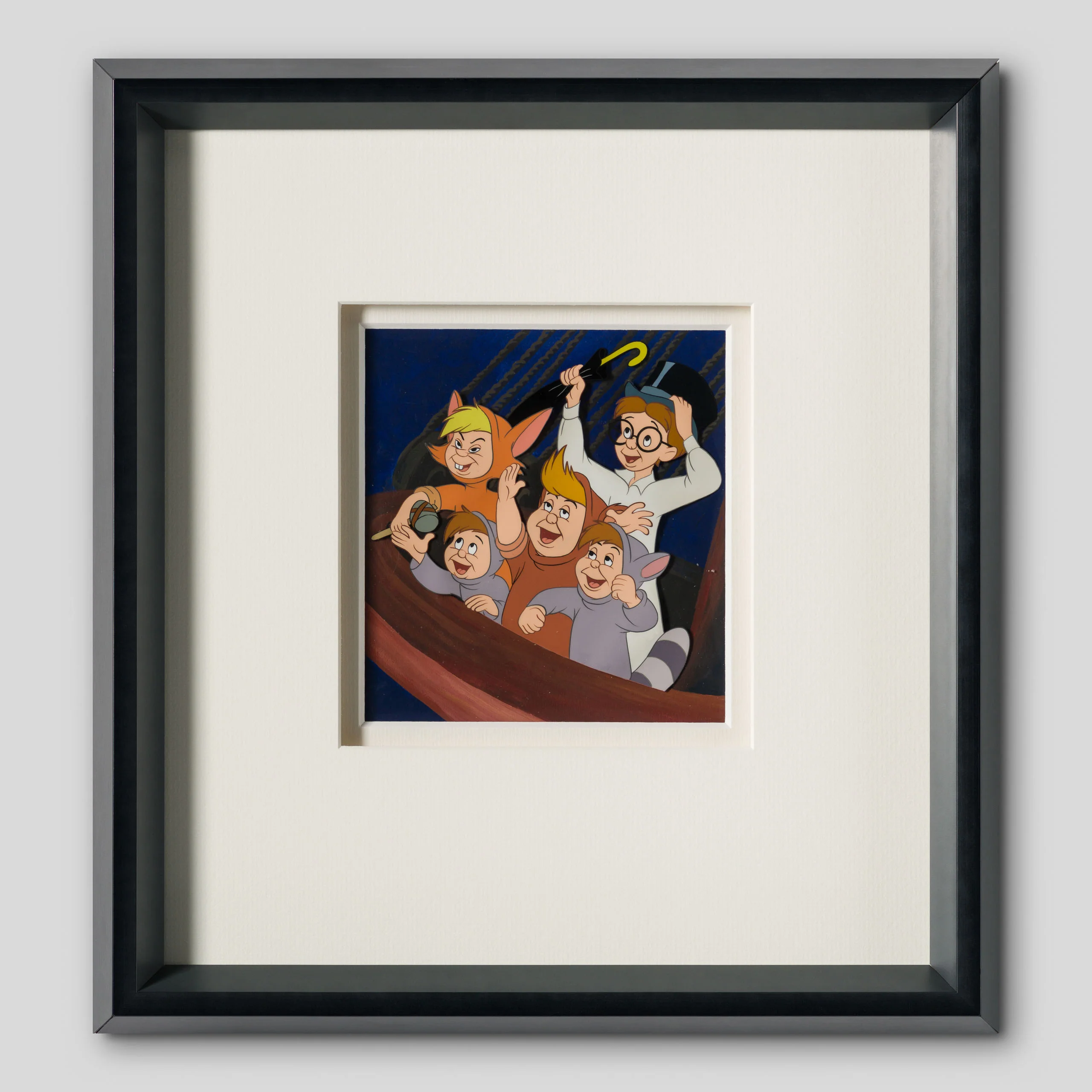 Peter Pan: John And The Lost Boys Original Production Cel On Hand-Painted Background (1953)