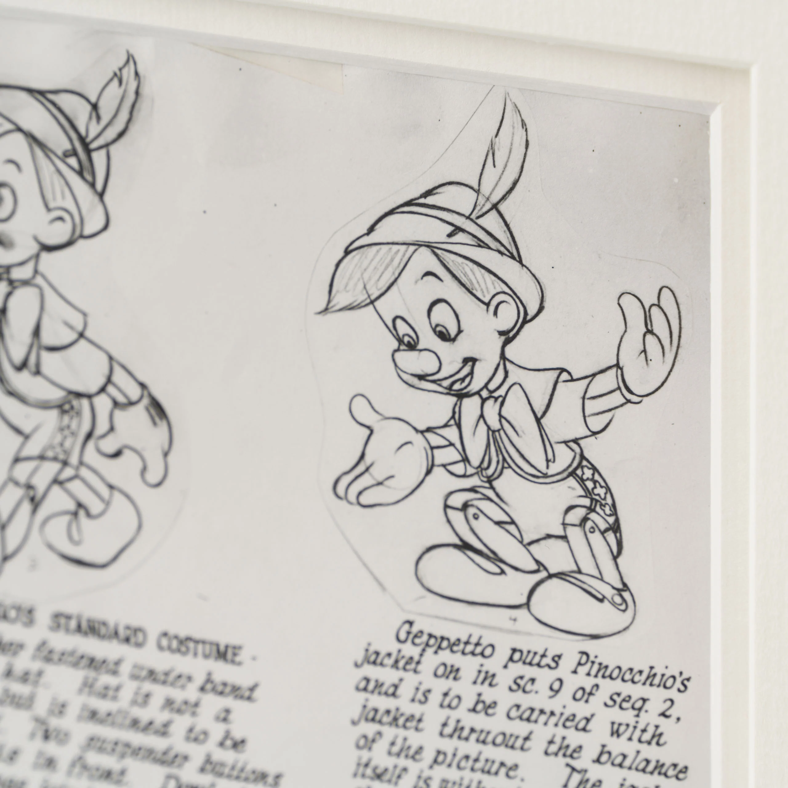 Pinocchio: Pinocchio And Cricket Costume Follow Thru Model Sheet (1940) - Image 3
