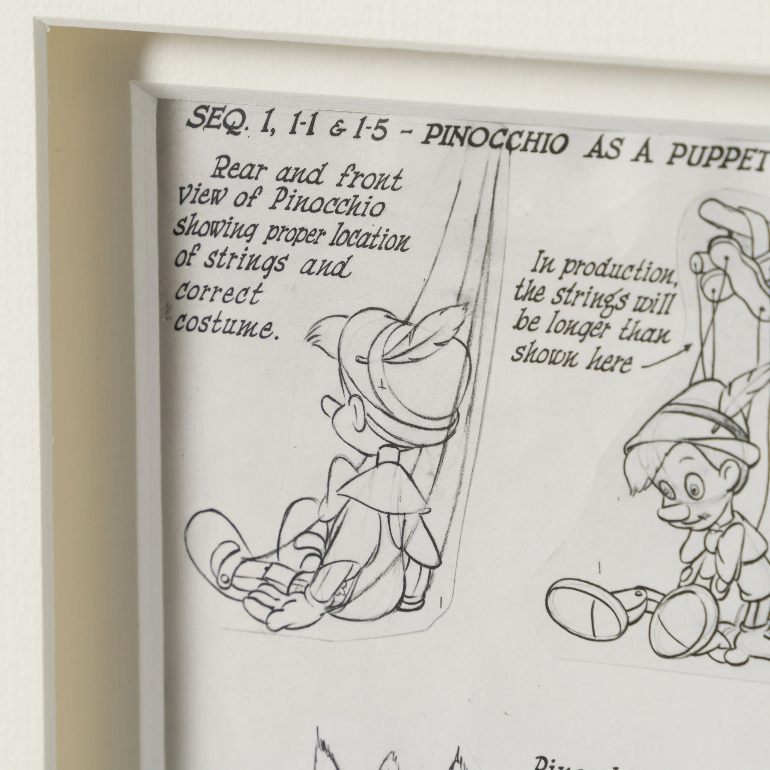 Pinocchio: Pinocchio And Cricket Costume Follow Thru Model Sheet (1940) - Image 4
