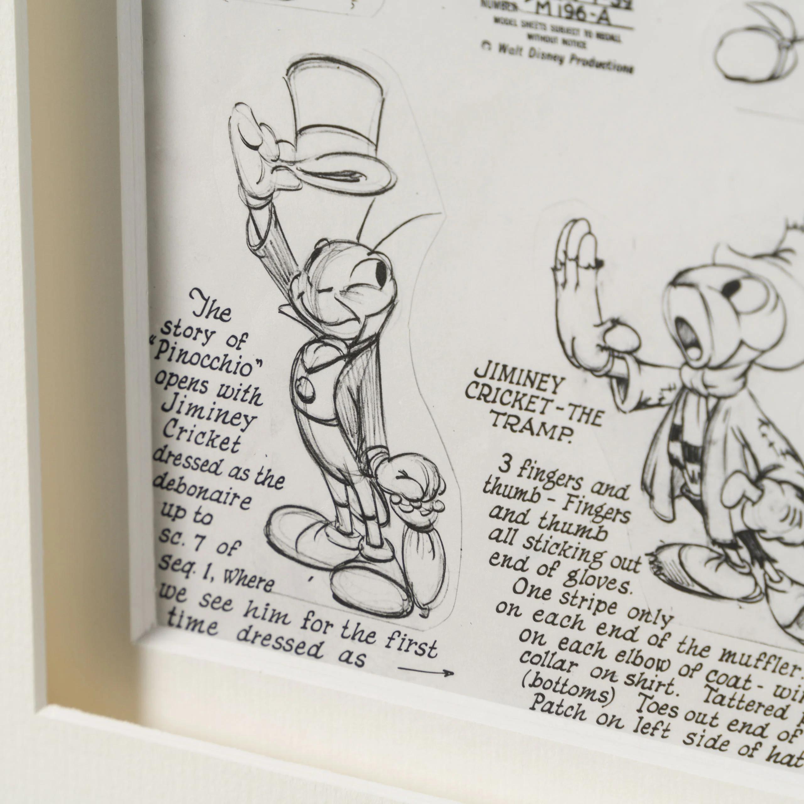Pinocchio: Pinocchio And Cricket Costume Follow Thru Model Sheet (1940) - Image 5