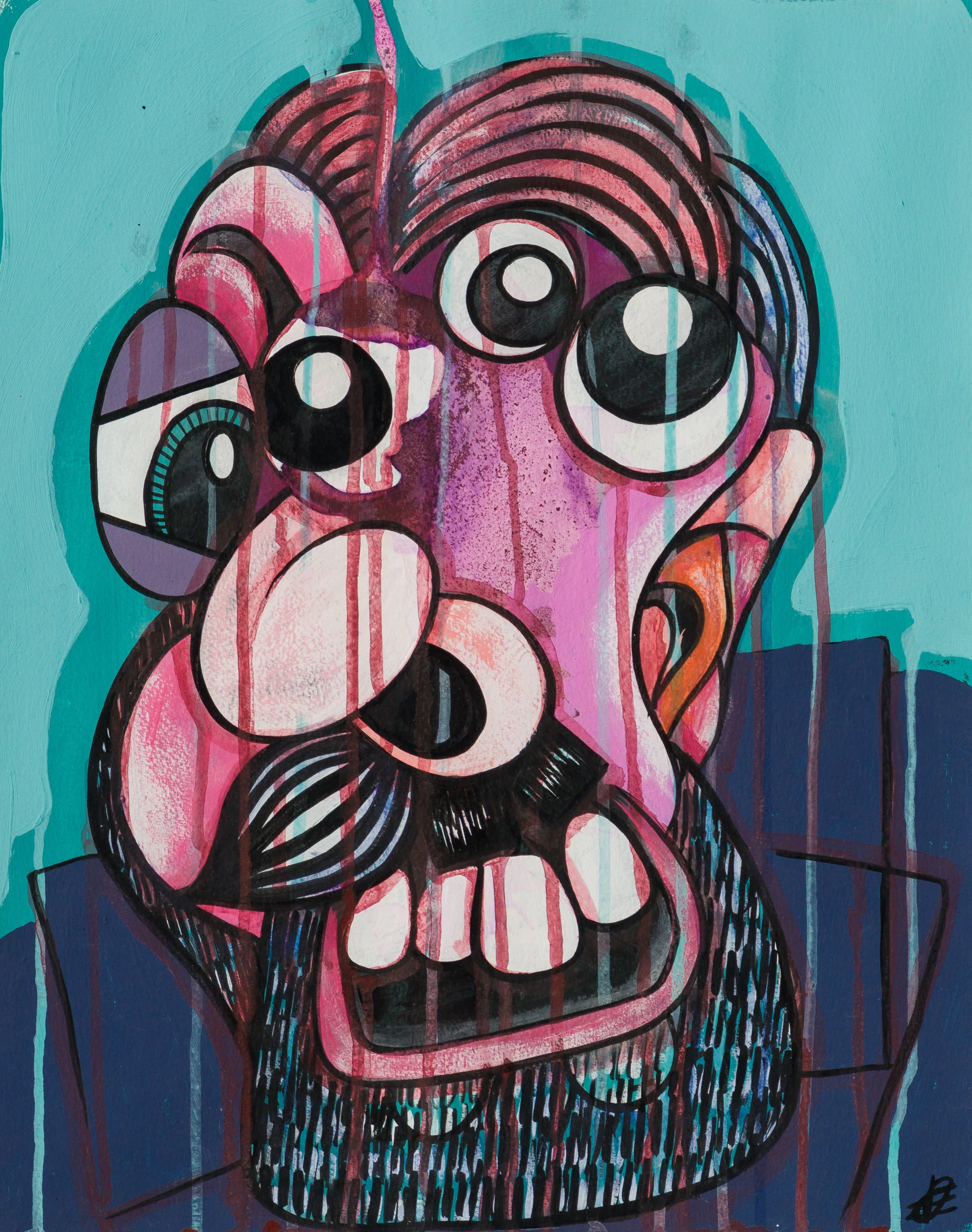 Self Portrait In Navy Shirt #2 - Image 4