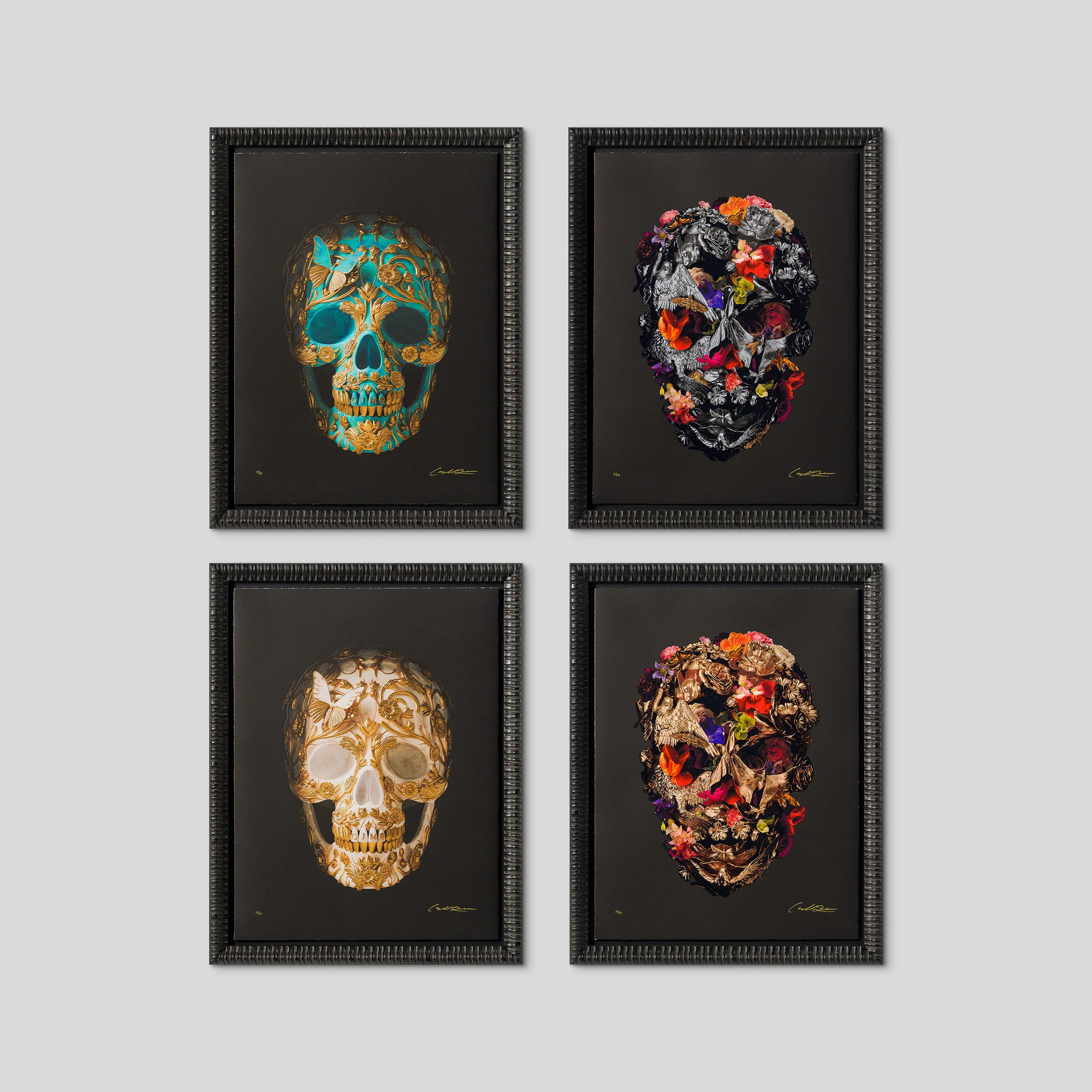 Gilded Skull I 2025| Framed Set of Four