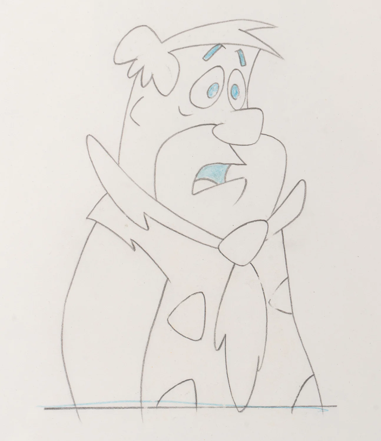 Fred and Barney (2) Original Production Cel on Original Background with Original Production Drawing - Image 5