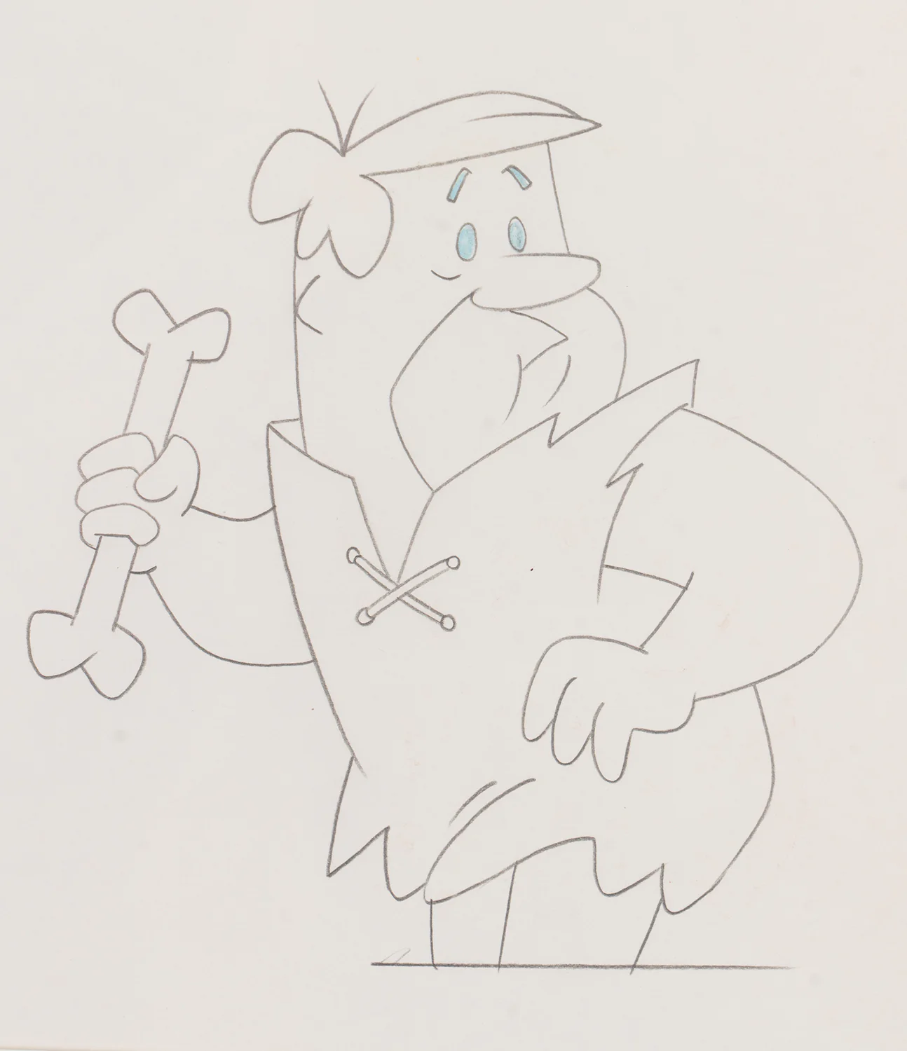 Fred and Barney (2) Original Production Cel on Original Background with Original Production Drawing - Image 6