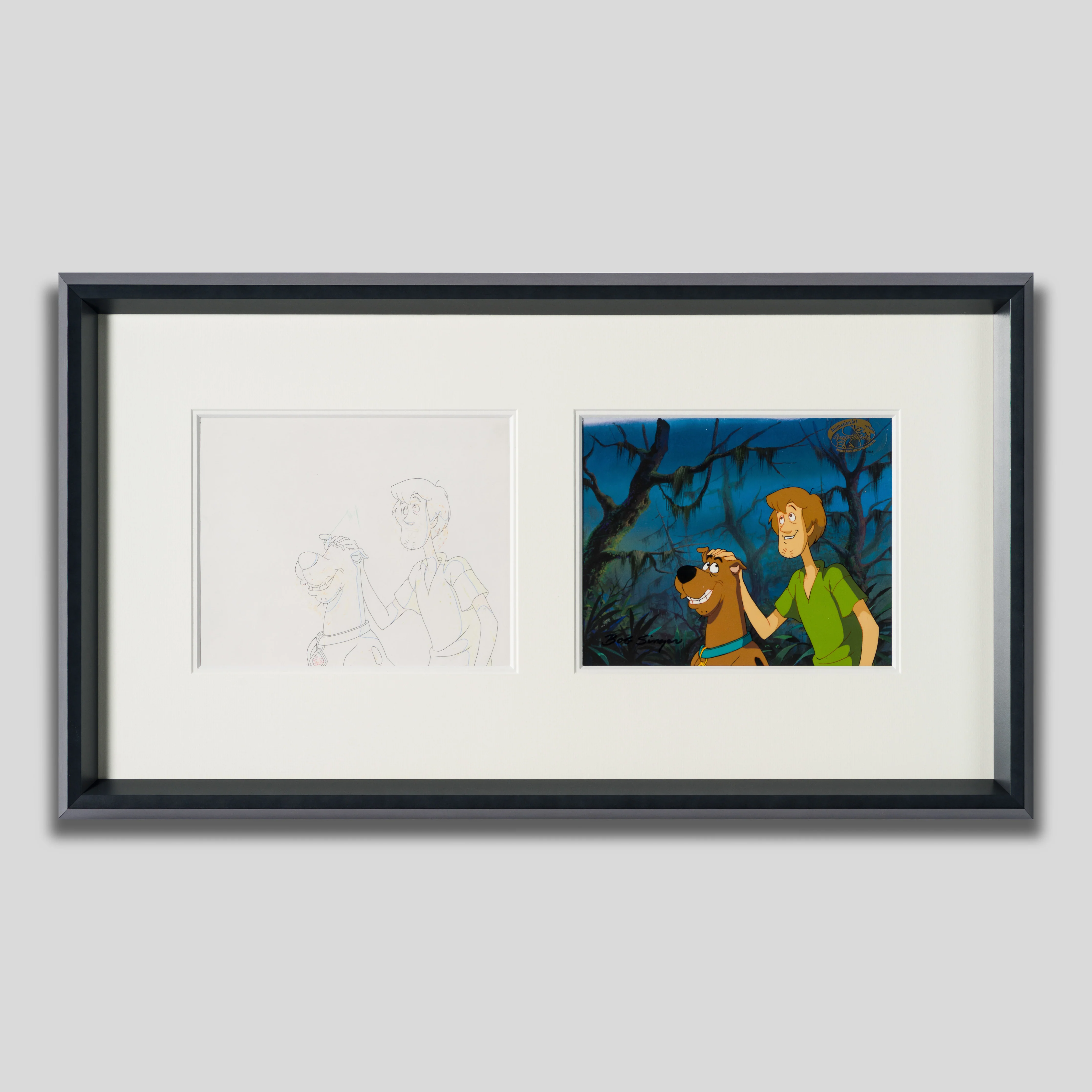 Scooby Doo and Shaggy (5) Original Production Cel and Drawing