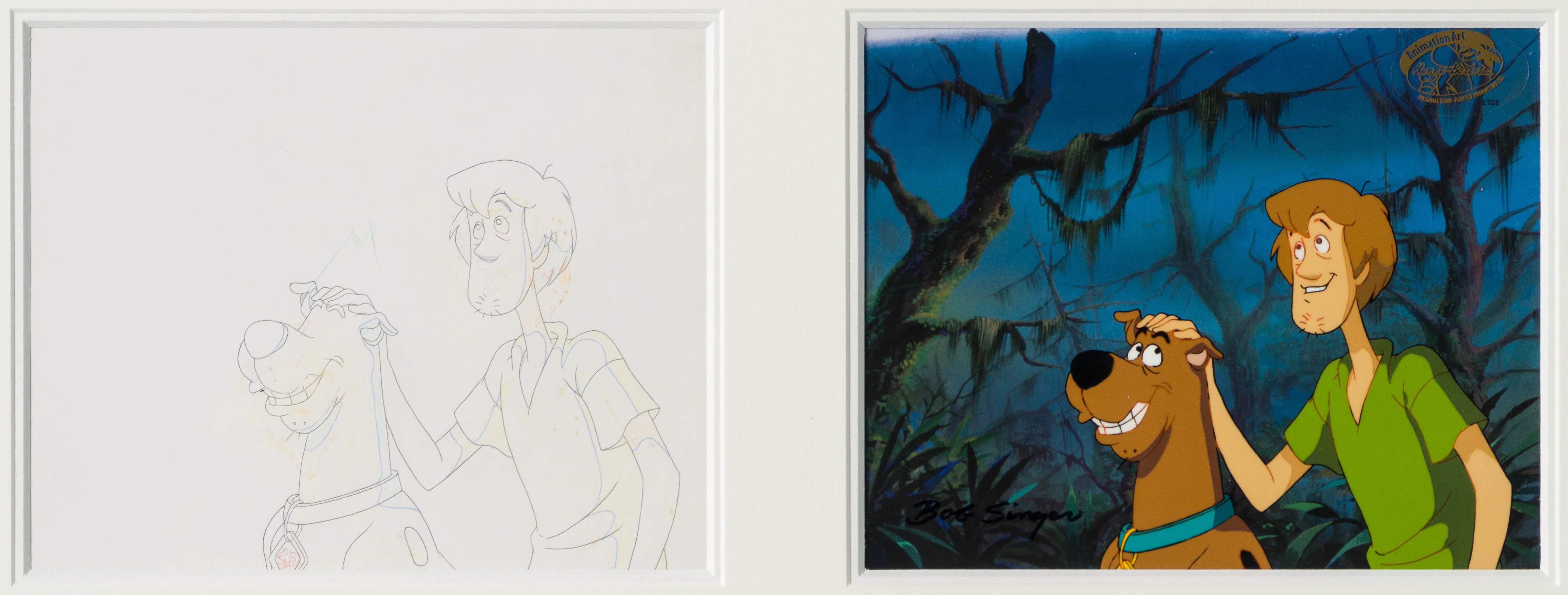 Scooby Doo and Shaggy (5) Original Production Cel and Drawing - Image 3