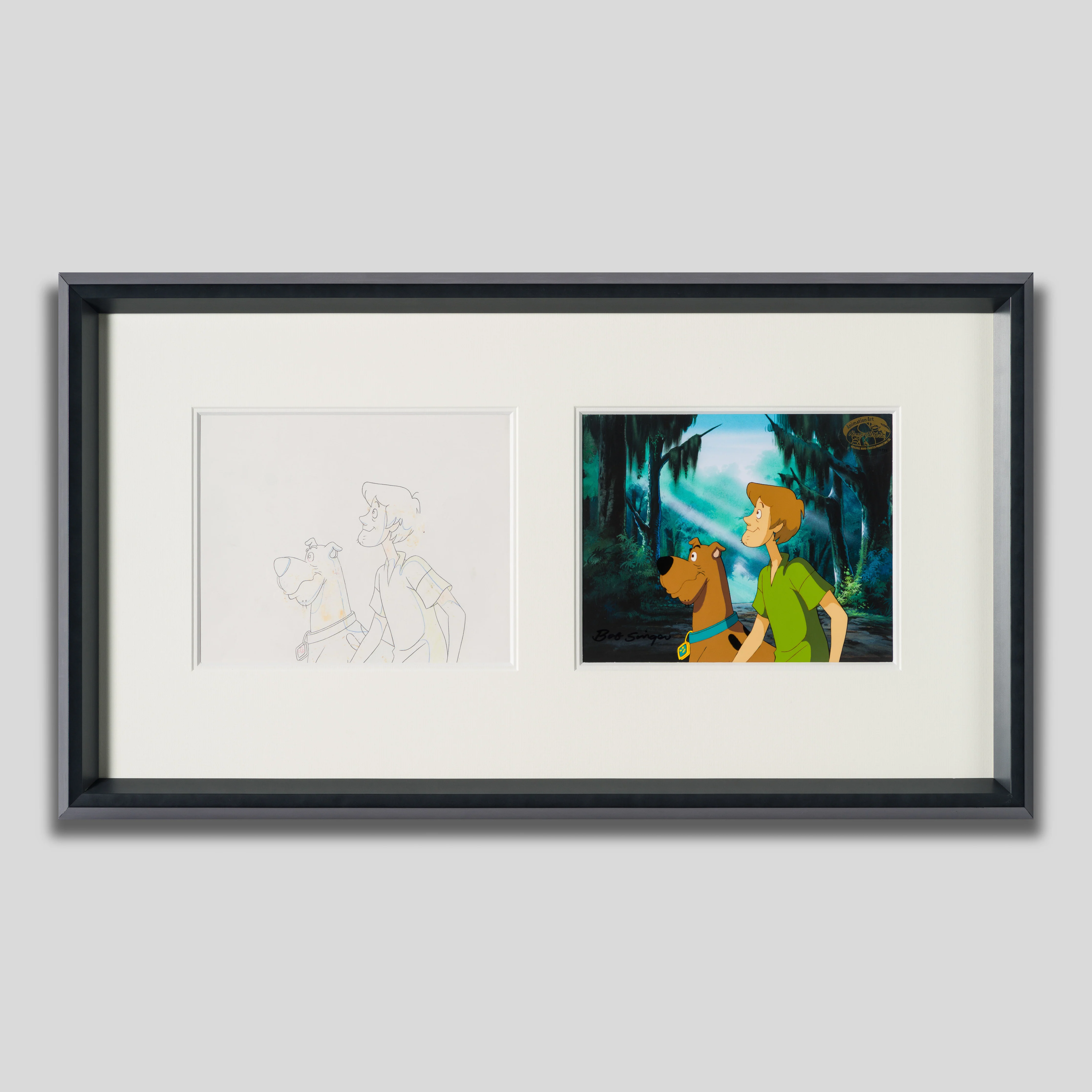 Scooby Doo and Shaggy (6) Original Production Cel and Drawing