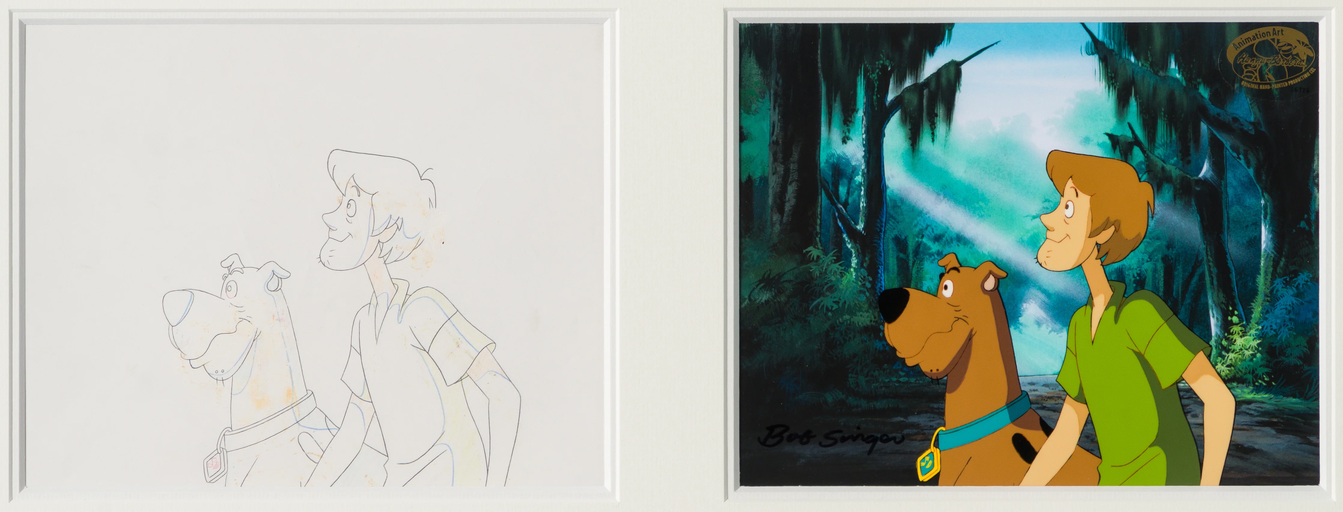 Scooby Doo and Shaggy (6) Original Production Cel and Drawing - Image 3