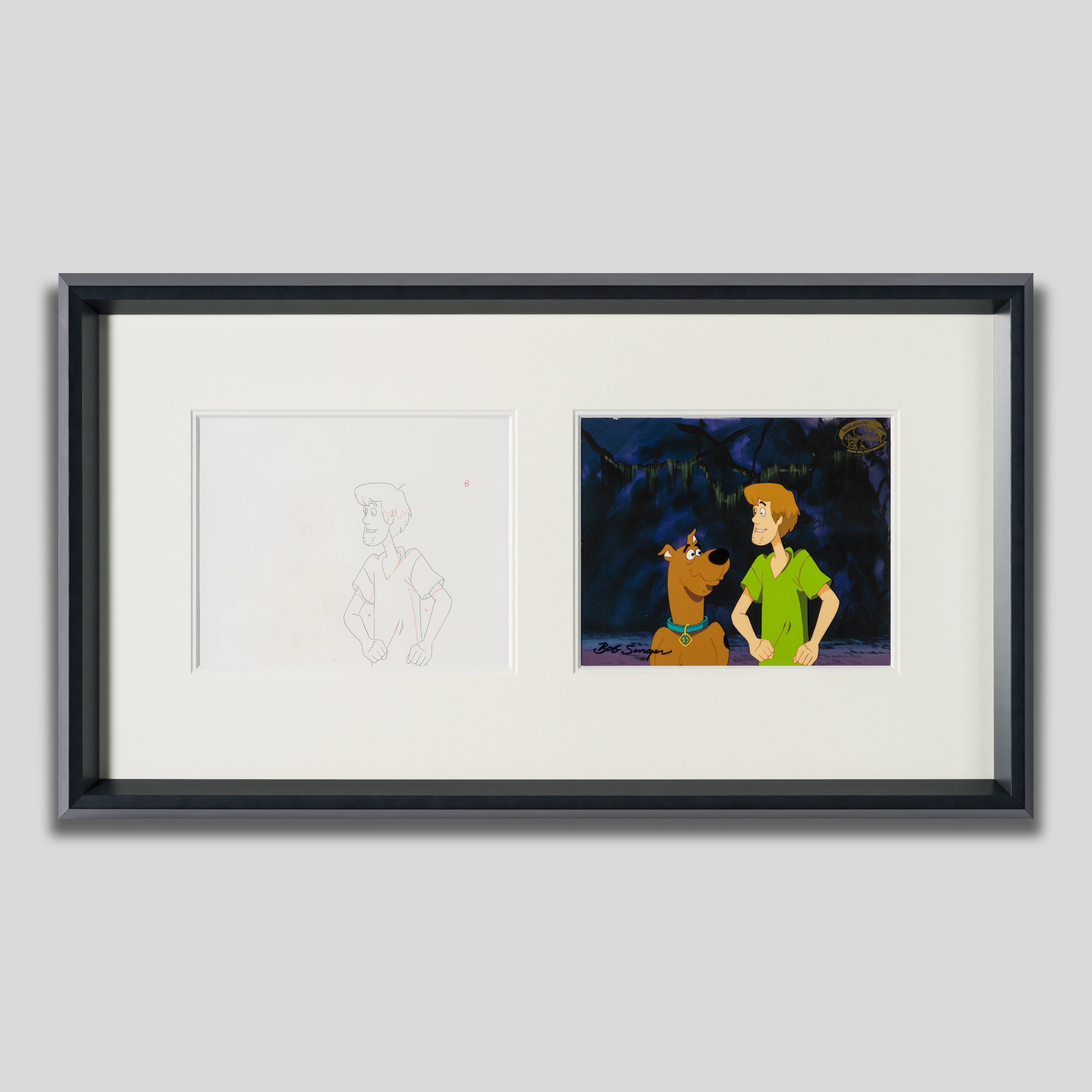 Scooby Doo and Shaggy (7) Original Production Cel and Drawing