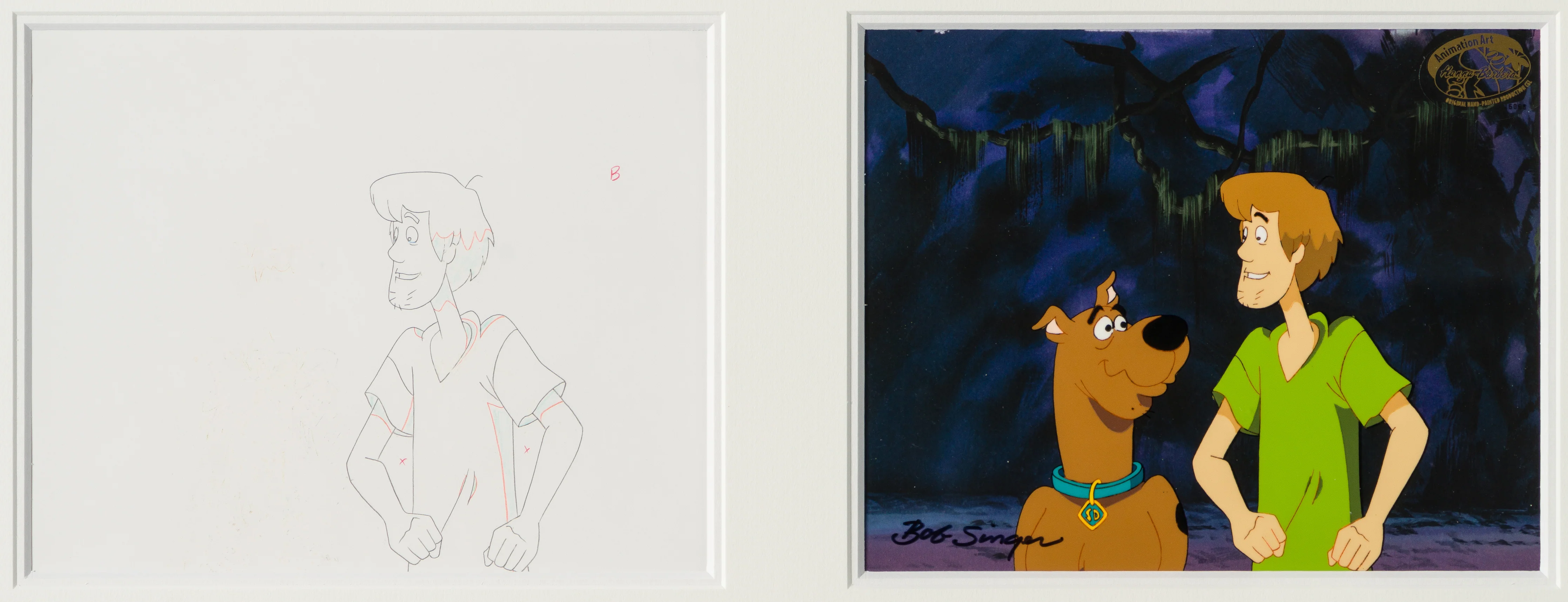Scooby Doo and Shaggy (7) Original Production Cel and Drawing - Image 3