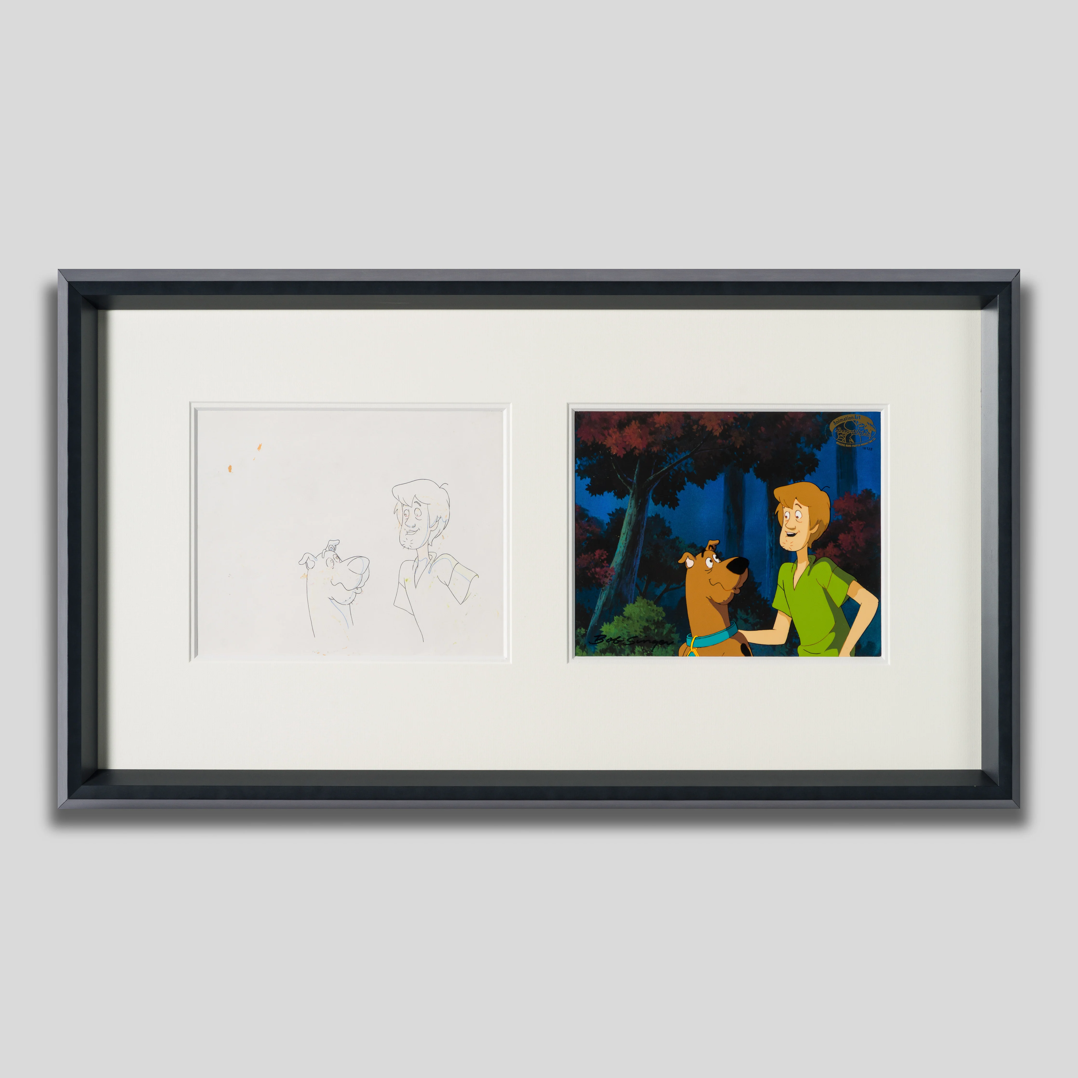 Scooby Doo and Shaggy (8) Original Production Cel and Drawing