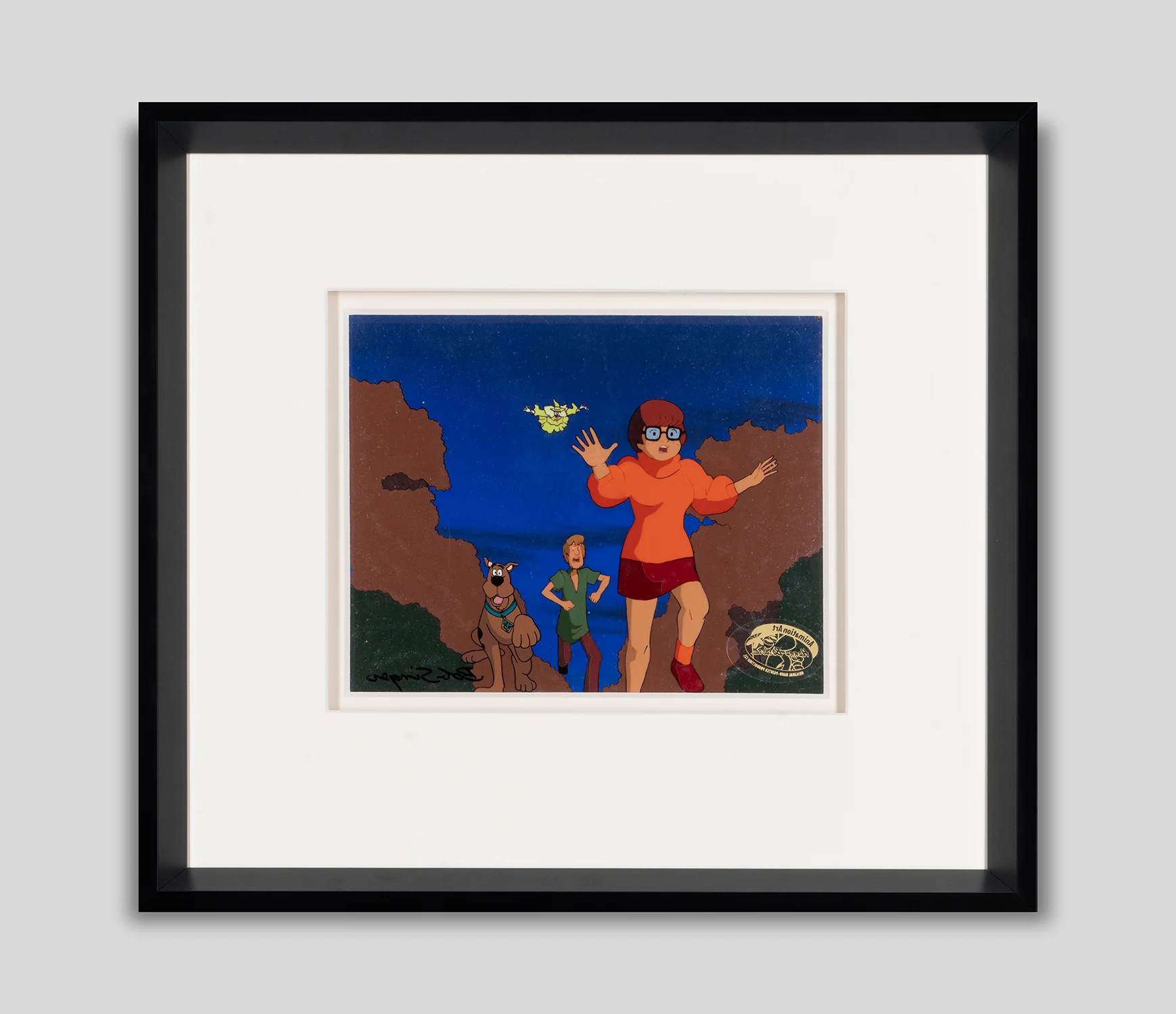 Velma, Scooby, Shaggy (1) Original Production Cel on Original Background