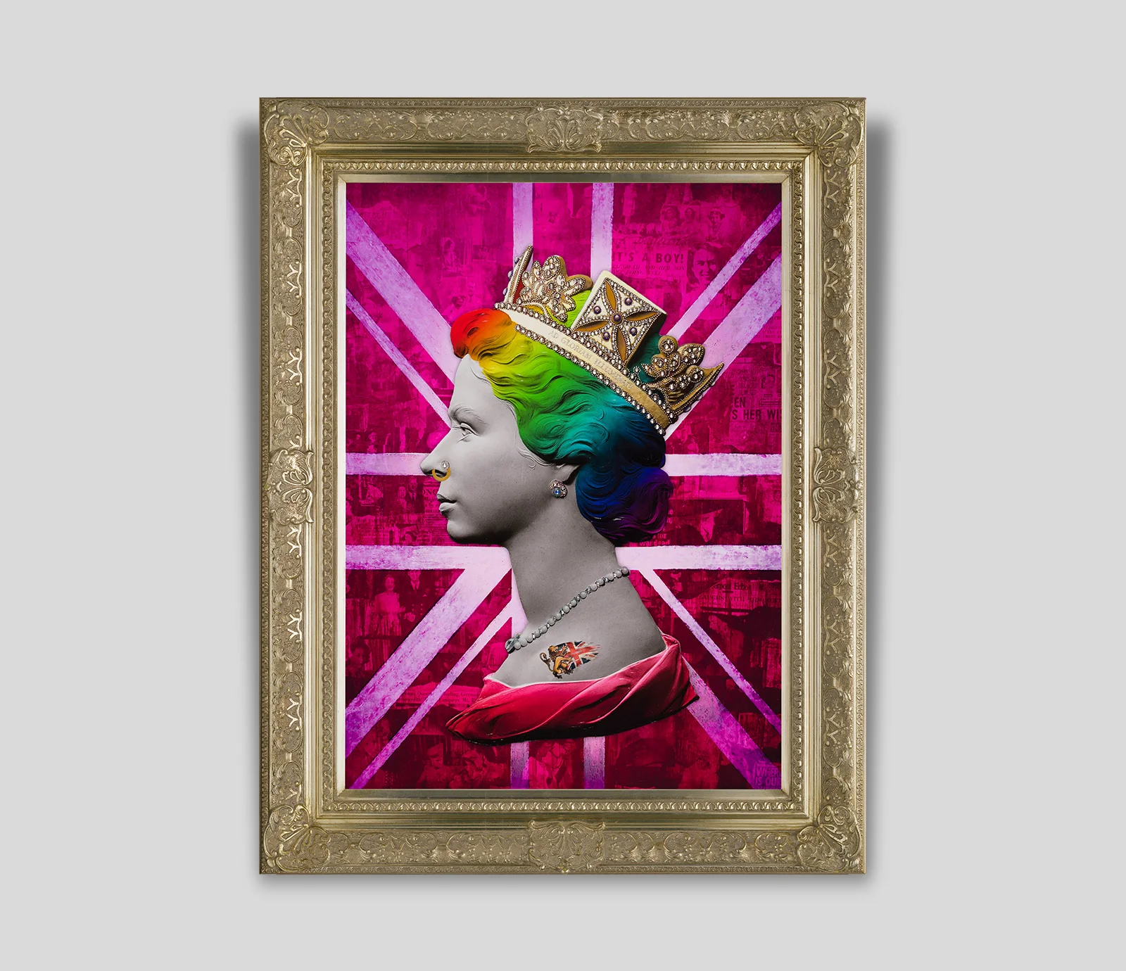 Punk Queens (Set of Two- Blue Headlines Queen/Pink Rainbow Queen) - Image 2