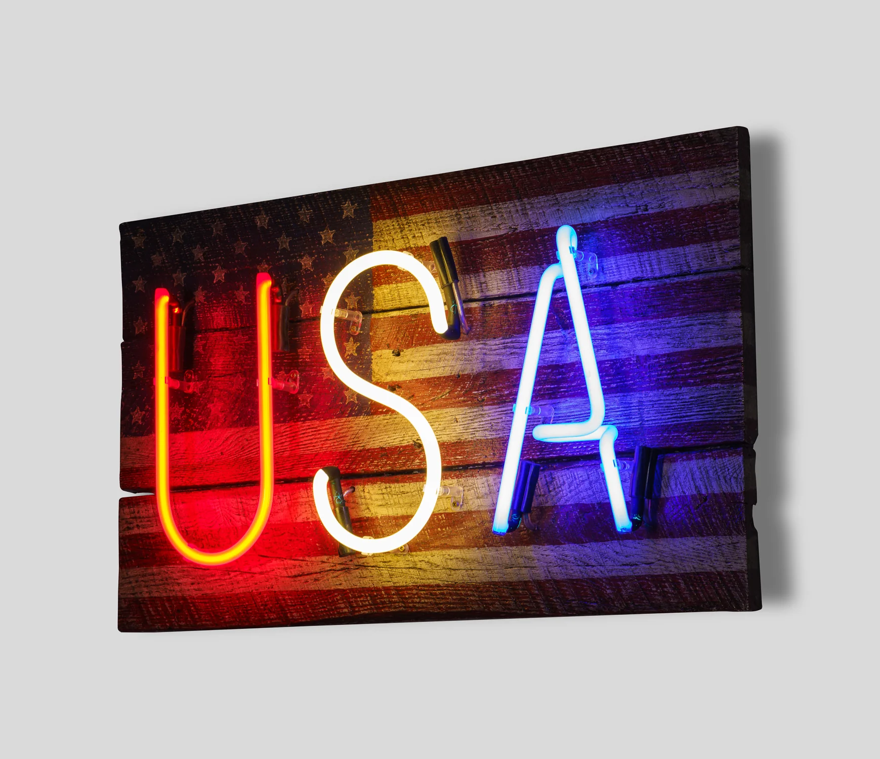 USA (Multi-Coloured Neon On Painted Flag) (117) - Image 2