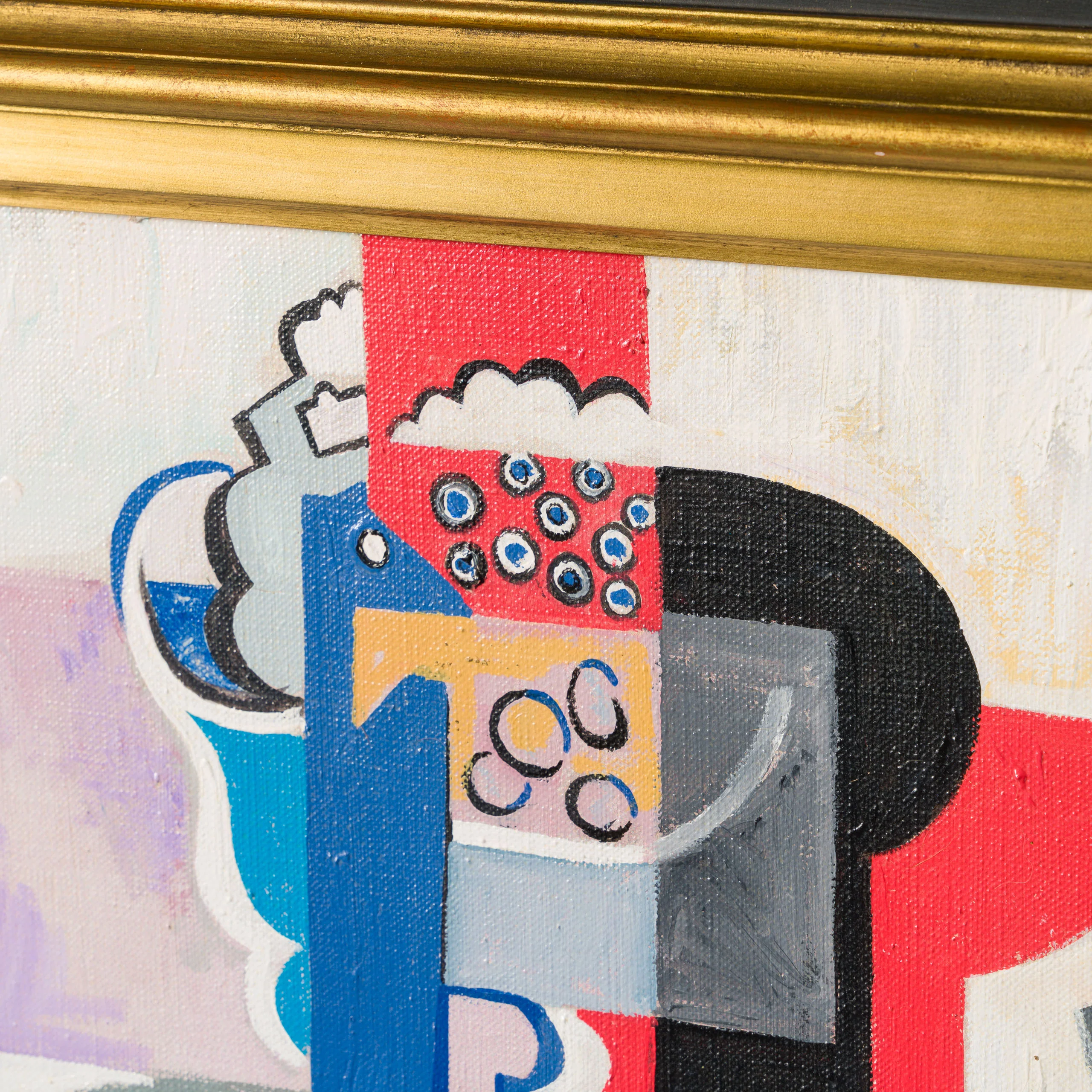 Fruit Dish, Bottle & Violin In The Style Of Pablo Picasso 1914 - Image 6