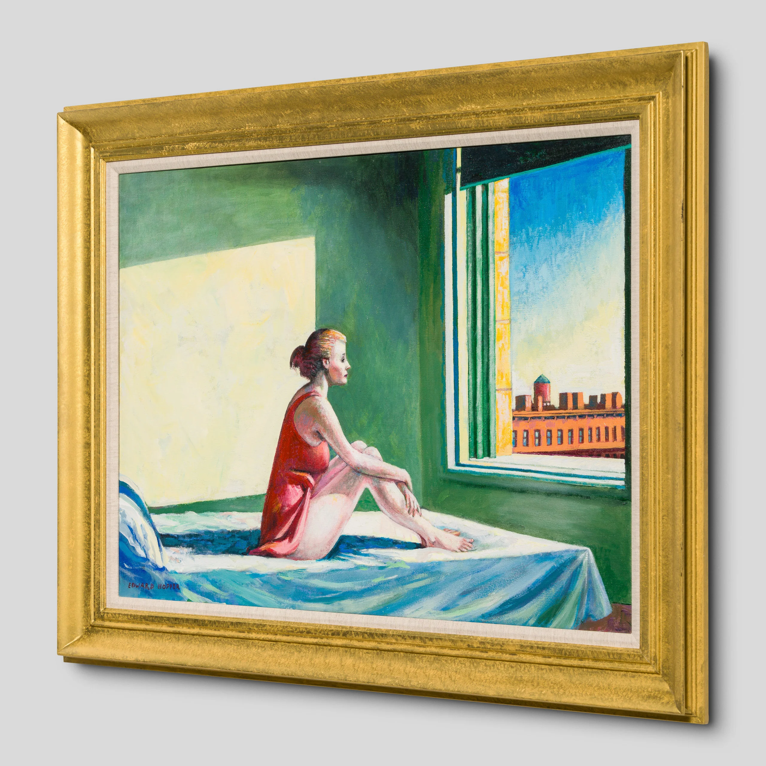 Morning Sun 1952 Nude On Bed' In The Style of Edward Hopper (original) - Image 2