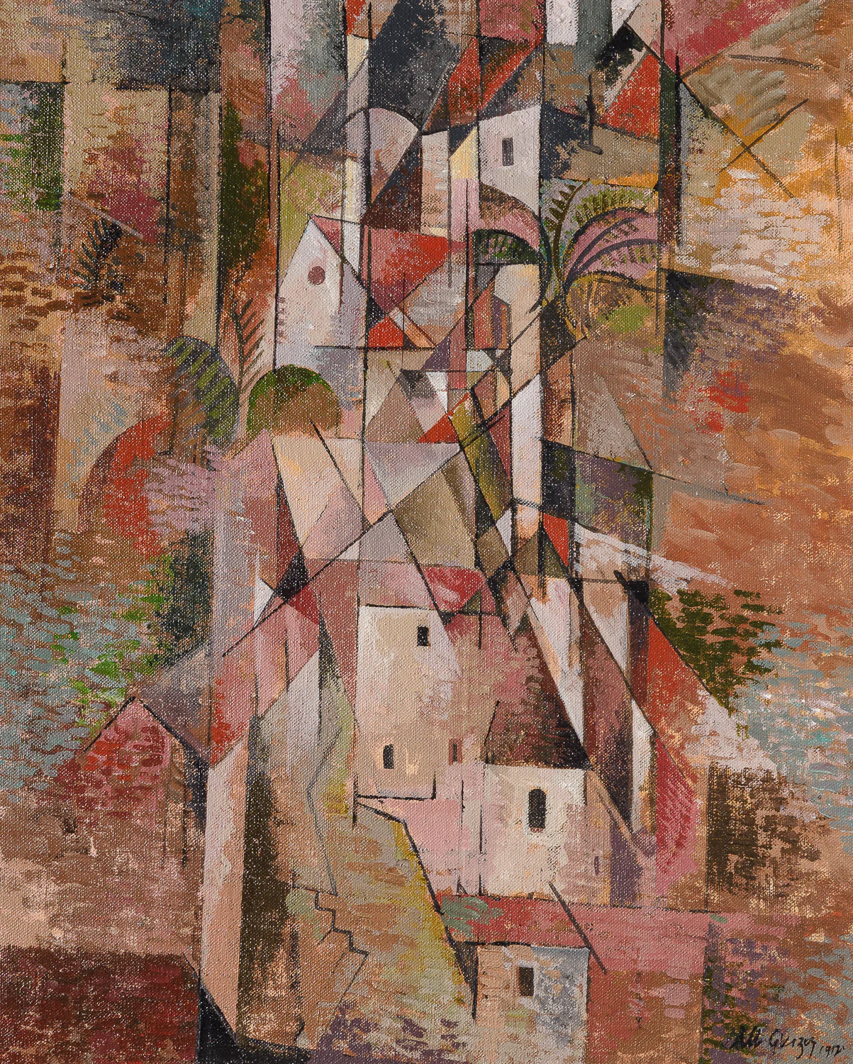 Mountain Village 1912 In The Style Of Albert Gleizes - Image 8