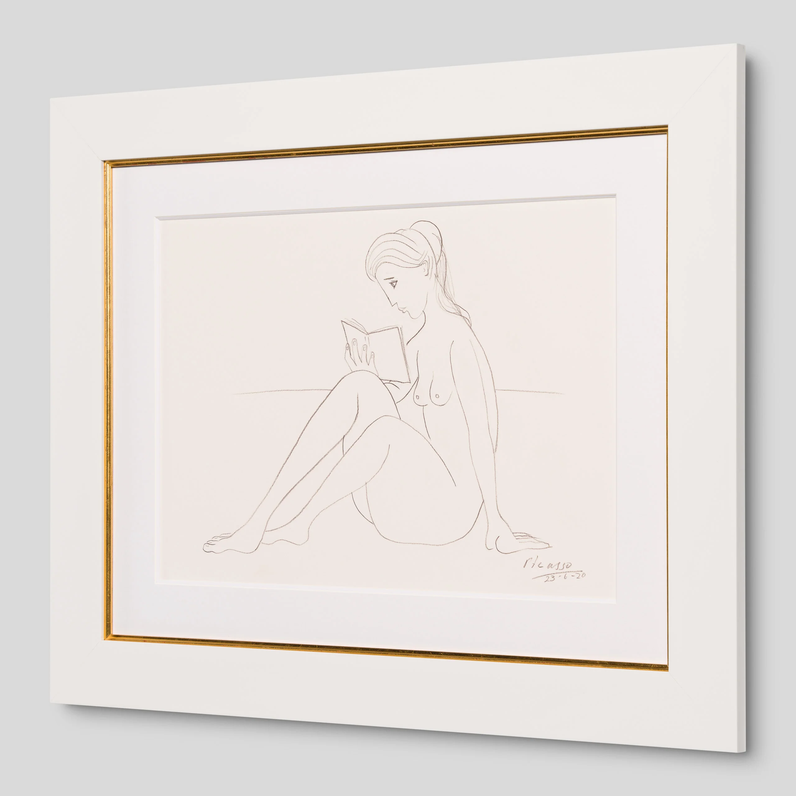 Nude Reading On Beach (1) Pencil Study In The Style Of Pablo Picasso 1920 - Image 2