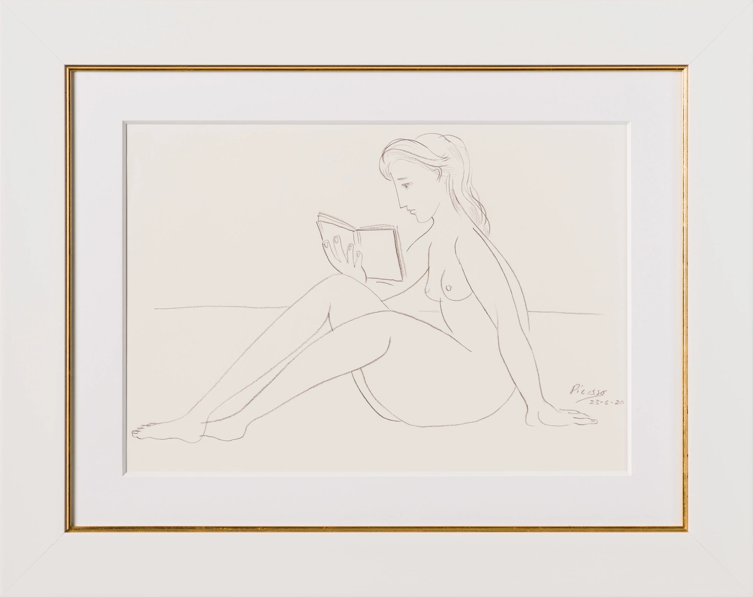 Nude Reading On Beach (3) Pencil Study In The Style Of Pablo Picasso 1920 - Image 7