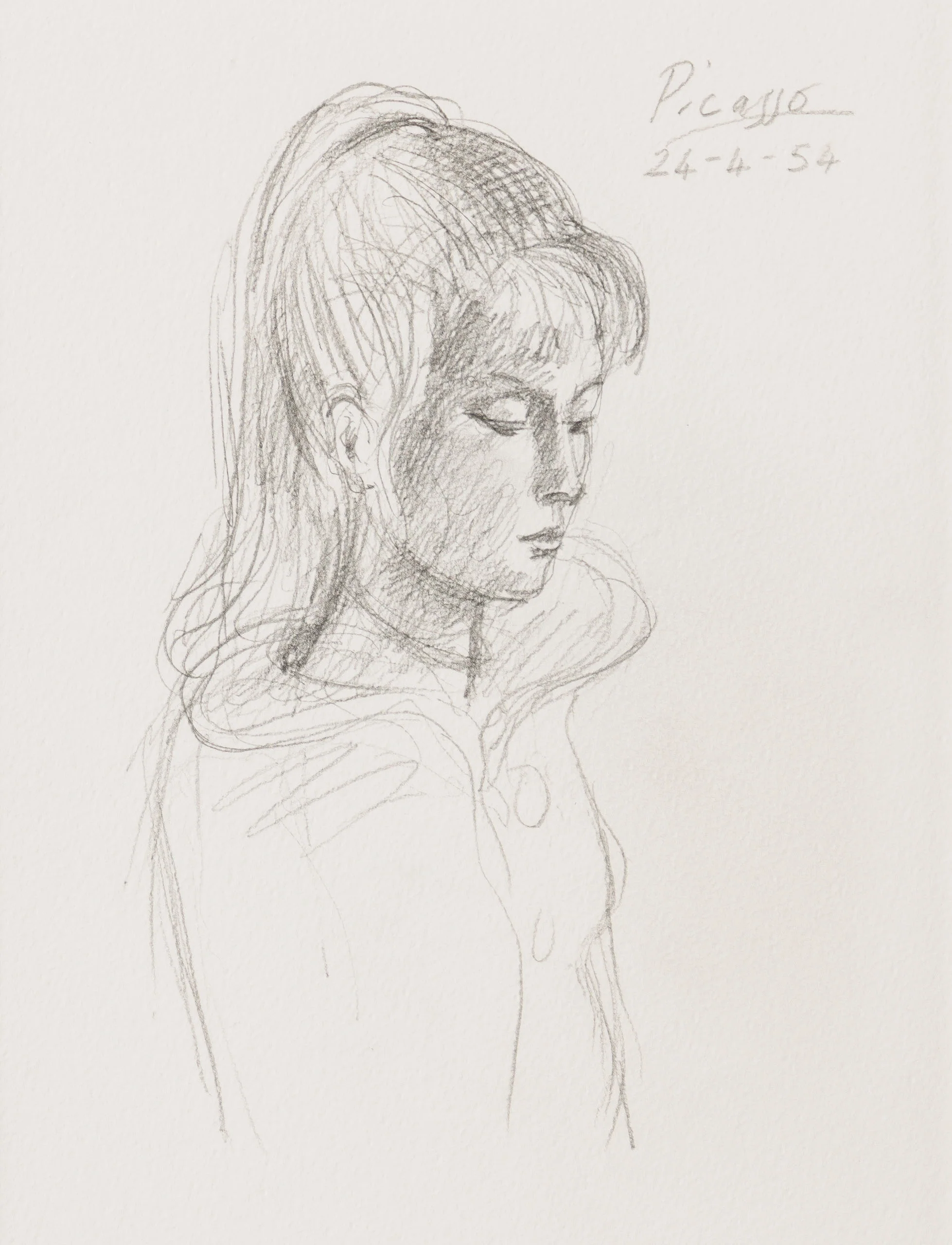 Pencil Study (2) of Sylvette David In The Style Of Pablo Picasso 1954 - Image 7