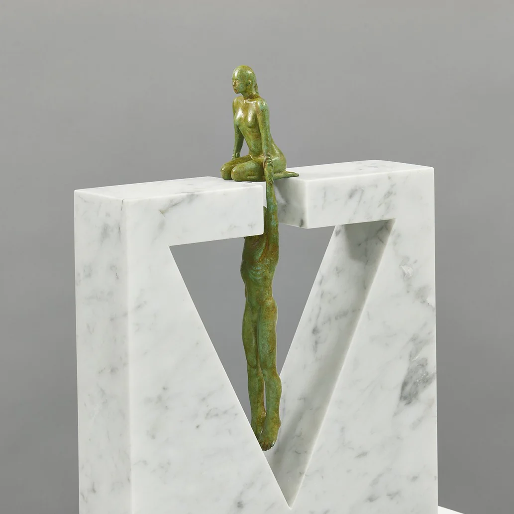 Gravity | Female | Bronze and Marble - Image 2