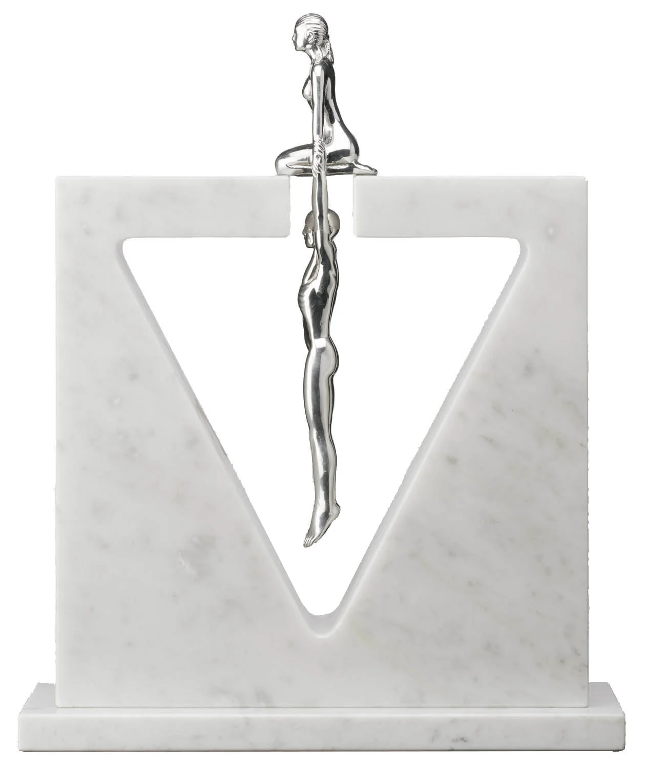 Gravity | Female | Carrara Marble and Aluminium with White Base - Image 10