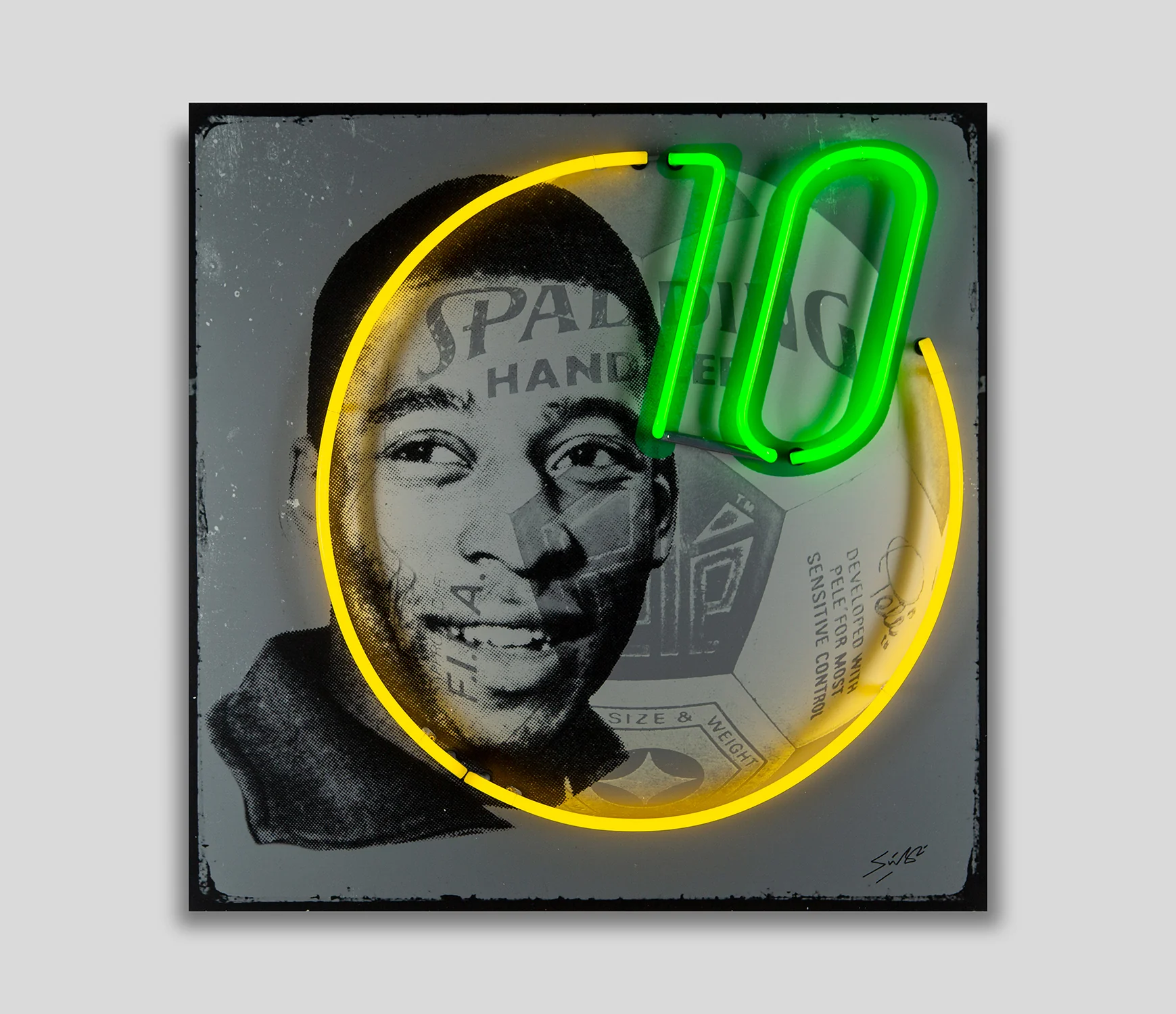 Pele: Famous For 15 Centuries. Green/Yellow Neon