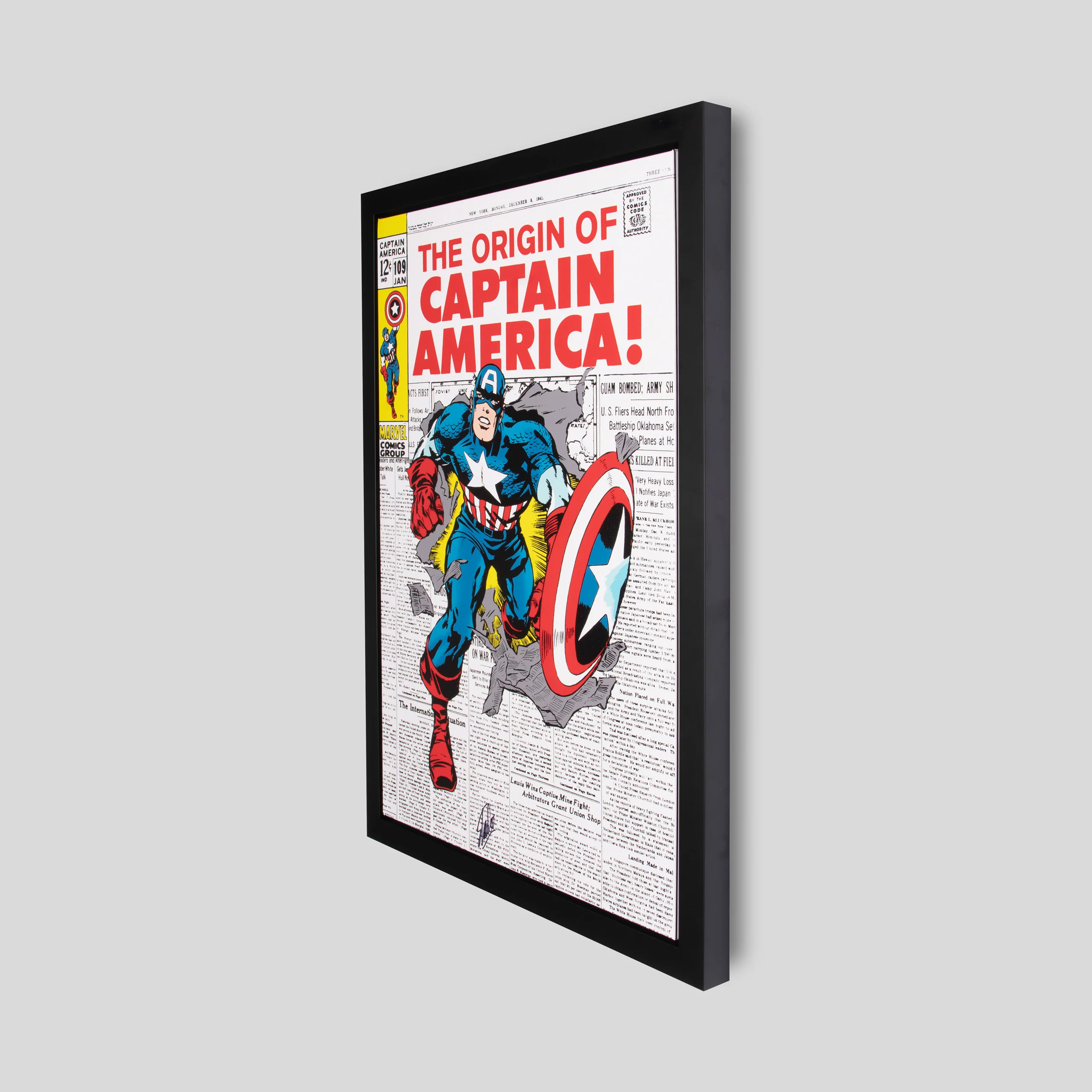Captain America # 109 - The Origin of Captain America! | Boxed Canvas | Hand-signed by Stan Lee - Image 3