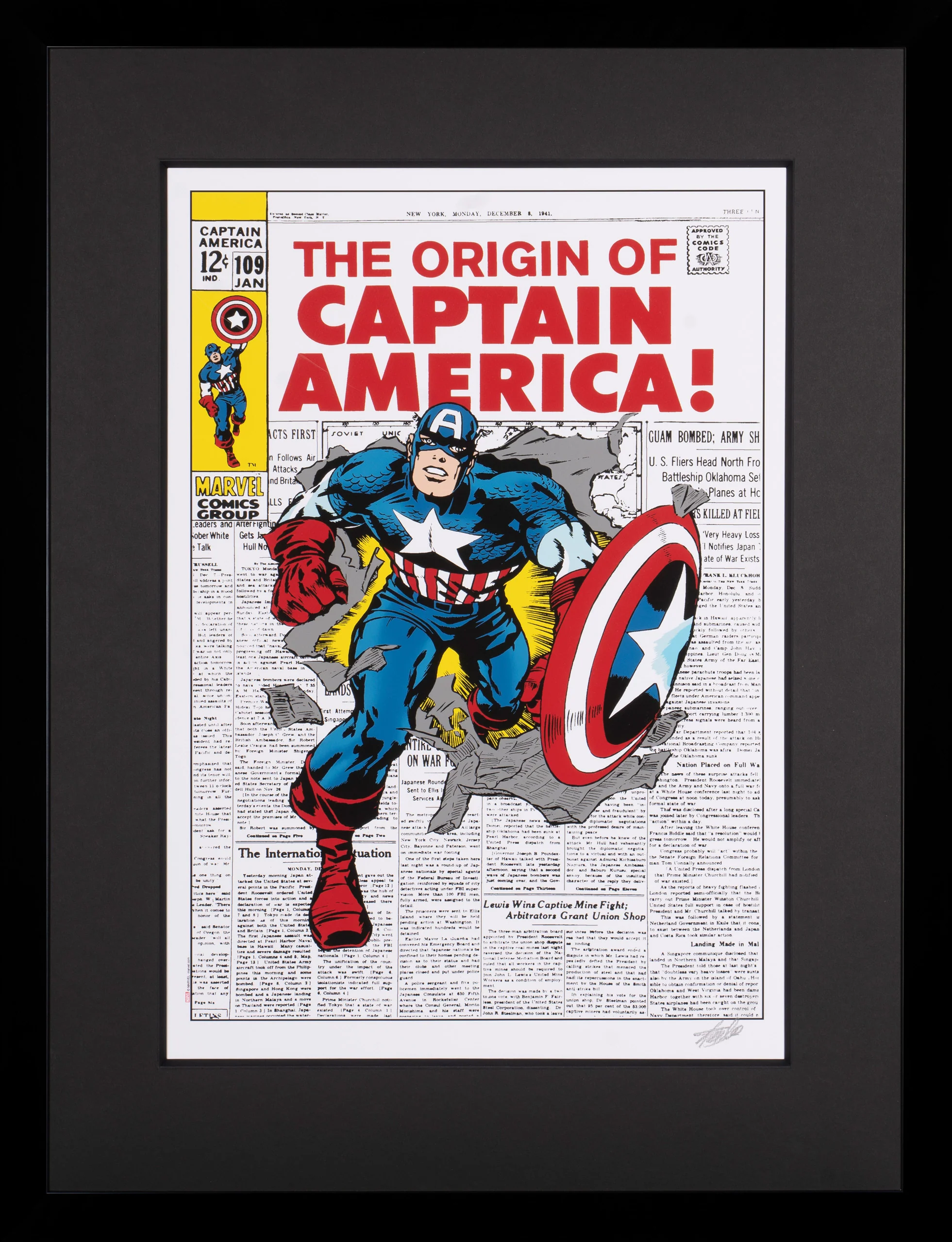 Captain America # 109 - The Origin of Captain America! | Giclée on paper | | Hand-signed by Stan Lee - Image 6