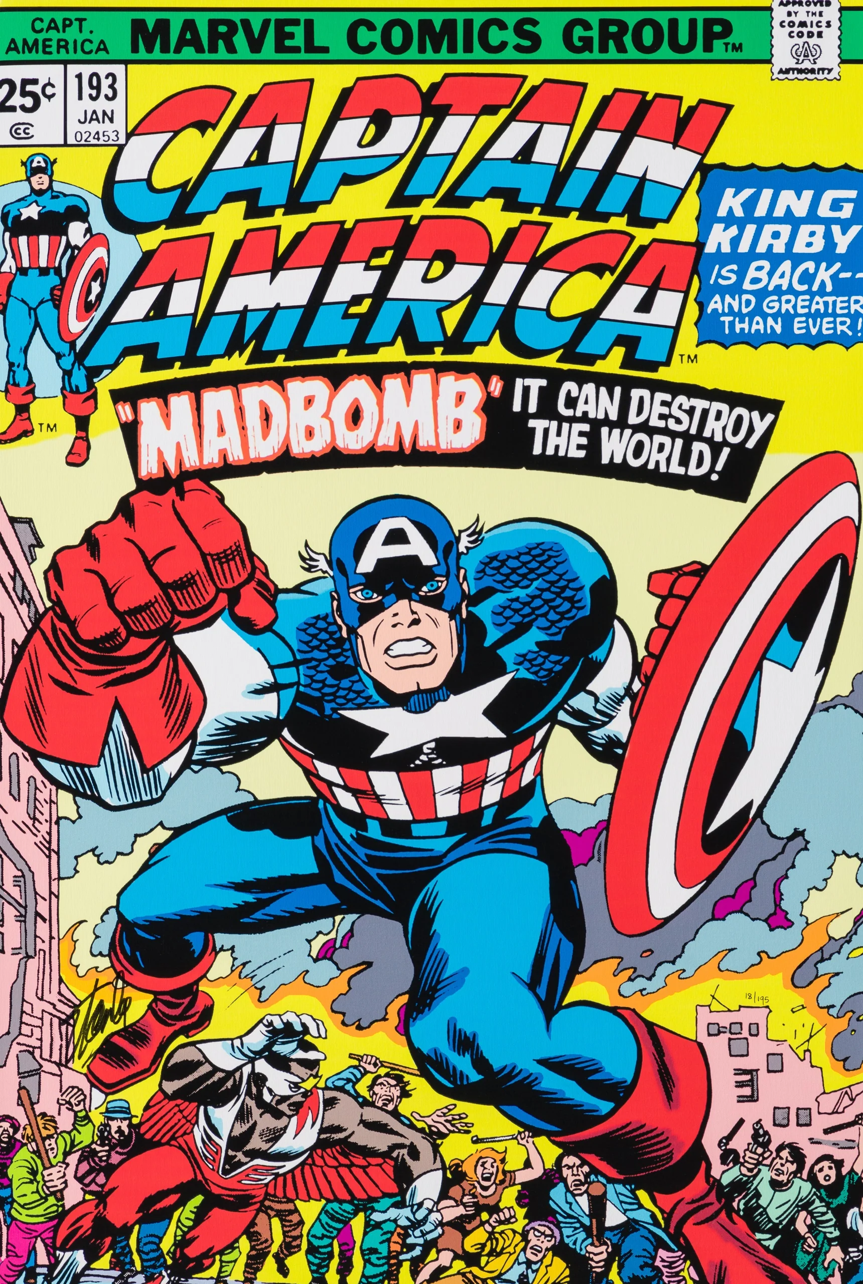 Captain America #193 - Madbomb | Boxed canvas | Hand-signed by Stan Lee - Image 6