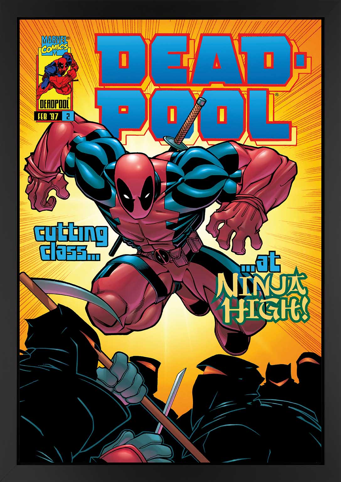 Deadpool #2 - Cutting Class at Ninja High! | Box Canvas | Hand-signed by Stan Lee