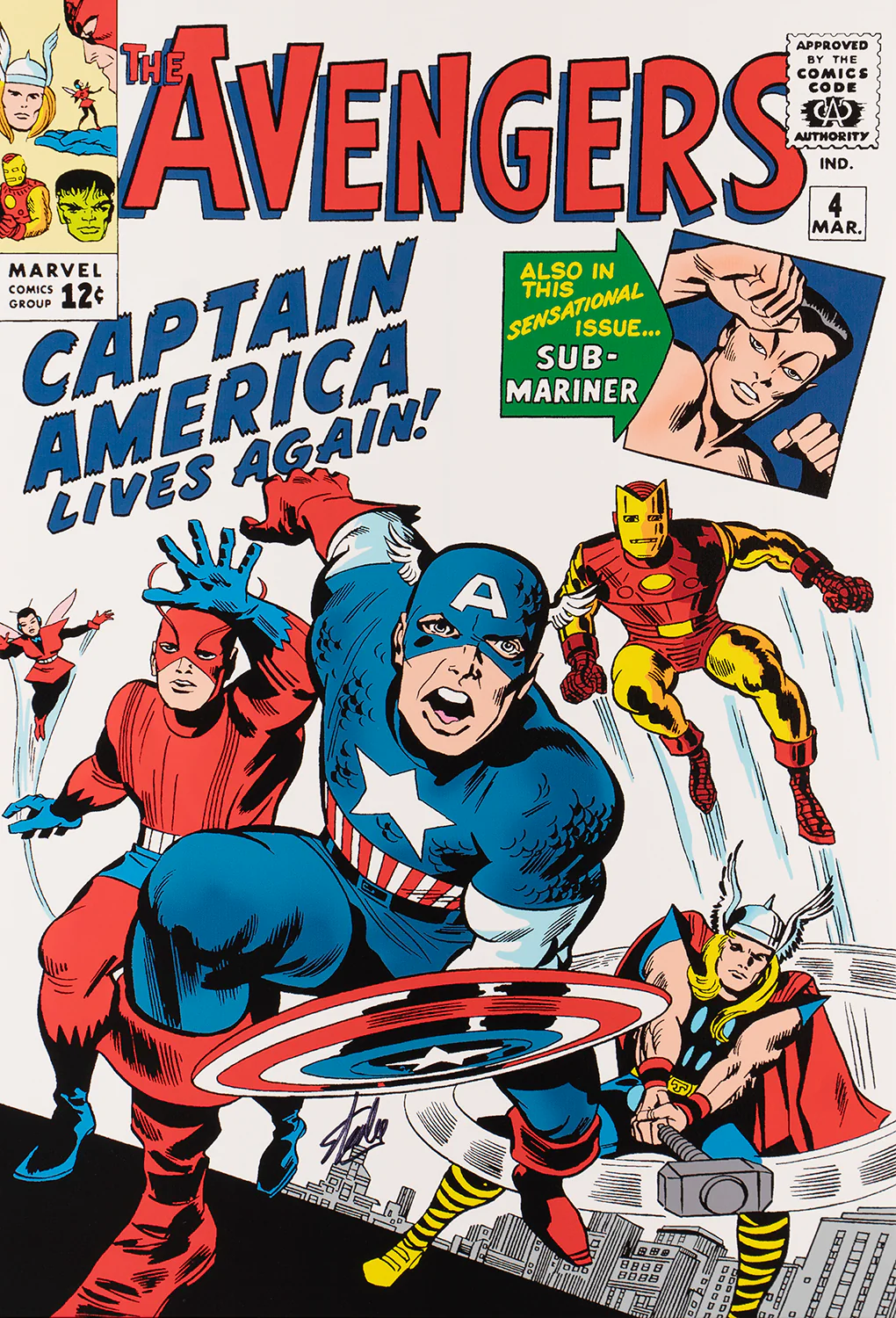 The Avengers #4 - Captain America Lives Again! | Boxed Canvas | Hand-signed by Stan Lee - Image 4