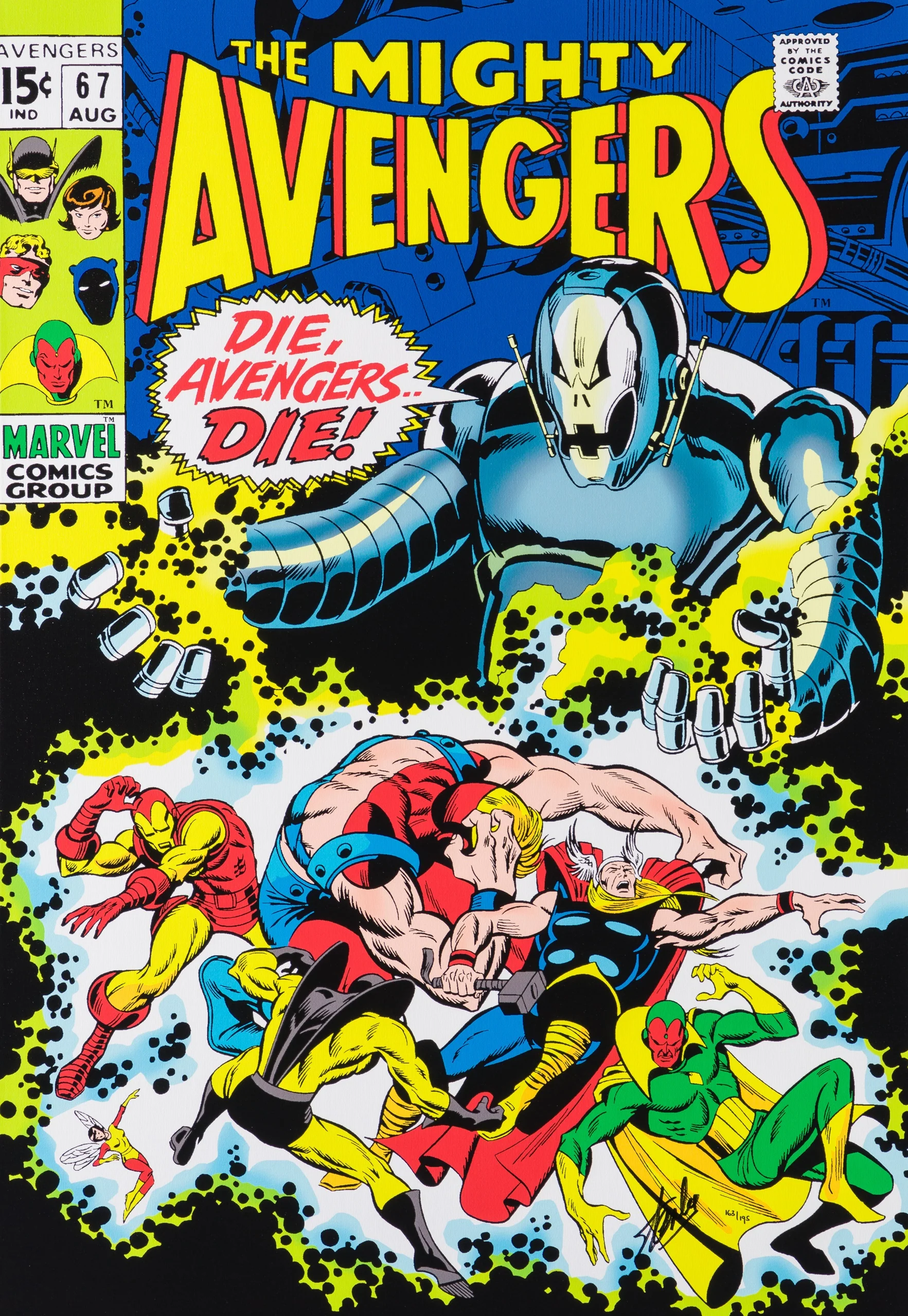 The Mighty Avengers #67 - Die, Avengers Die! | Boxed Canvas Edition  | Hand-signed by Stan Lee - Image 5