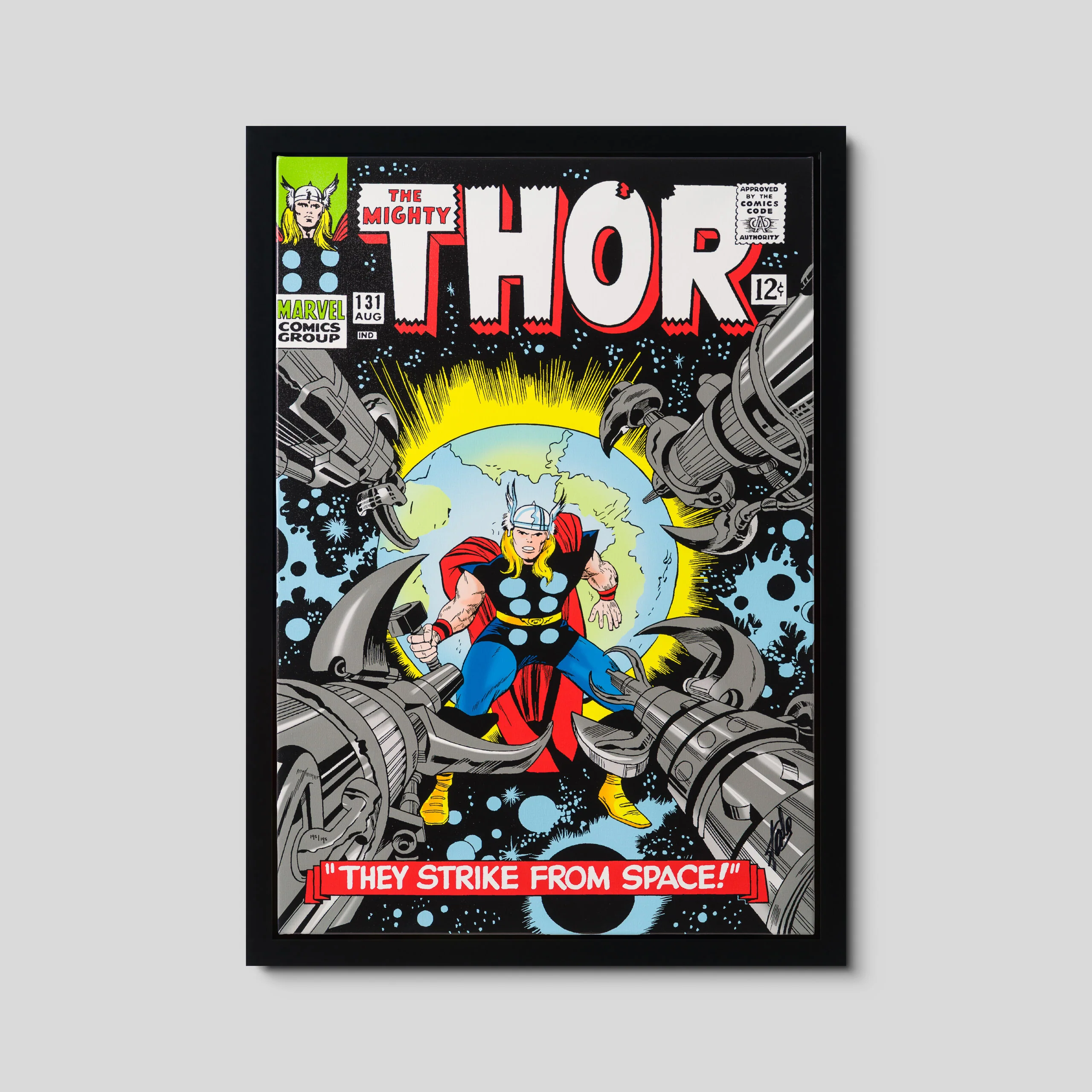 The Mighty Thor #131 - They Strike From Space! | Boxed Canvas | Hand-signed by Stan Lee