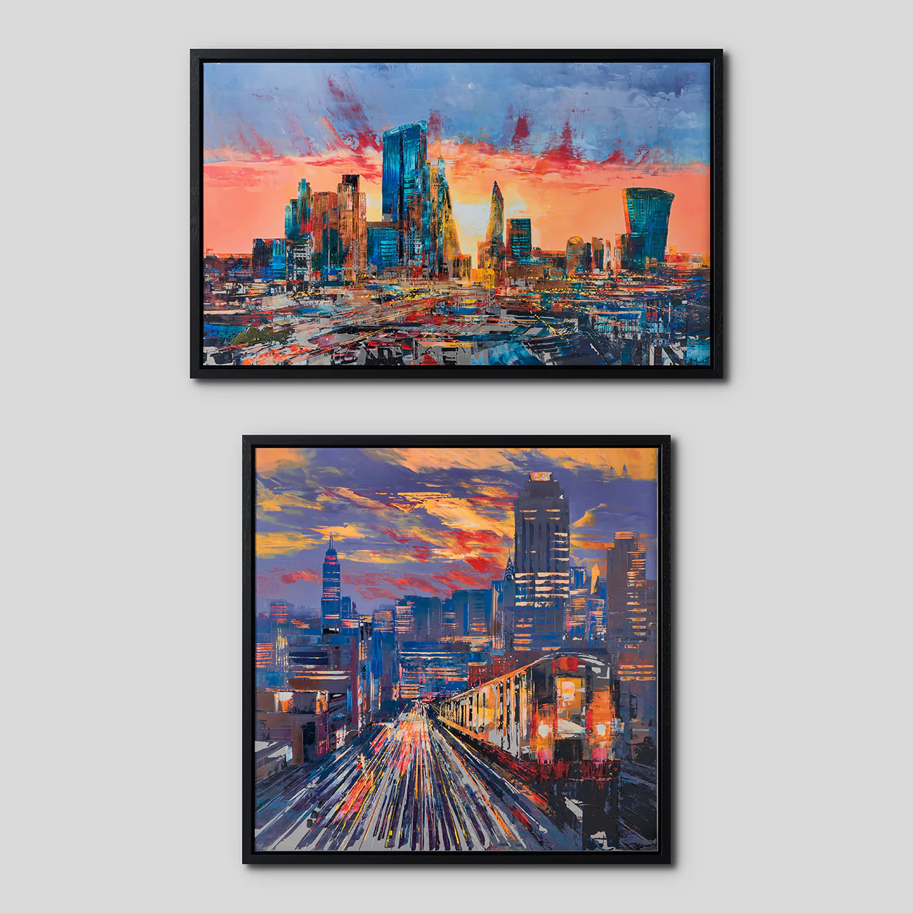 Set of Two - Energetic Skyline & All Aboard (Giclée on Aluminium)
