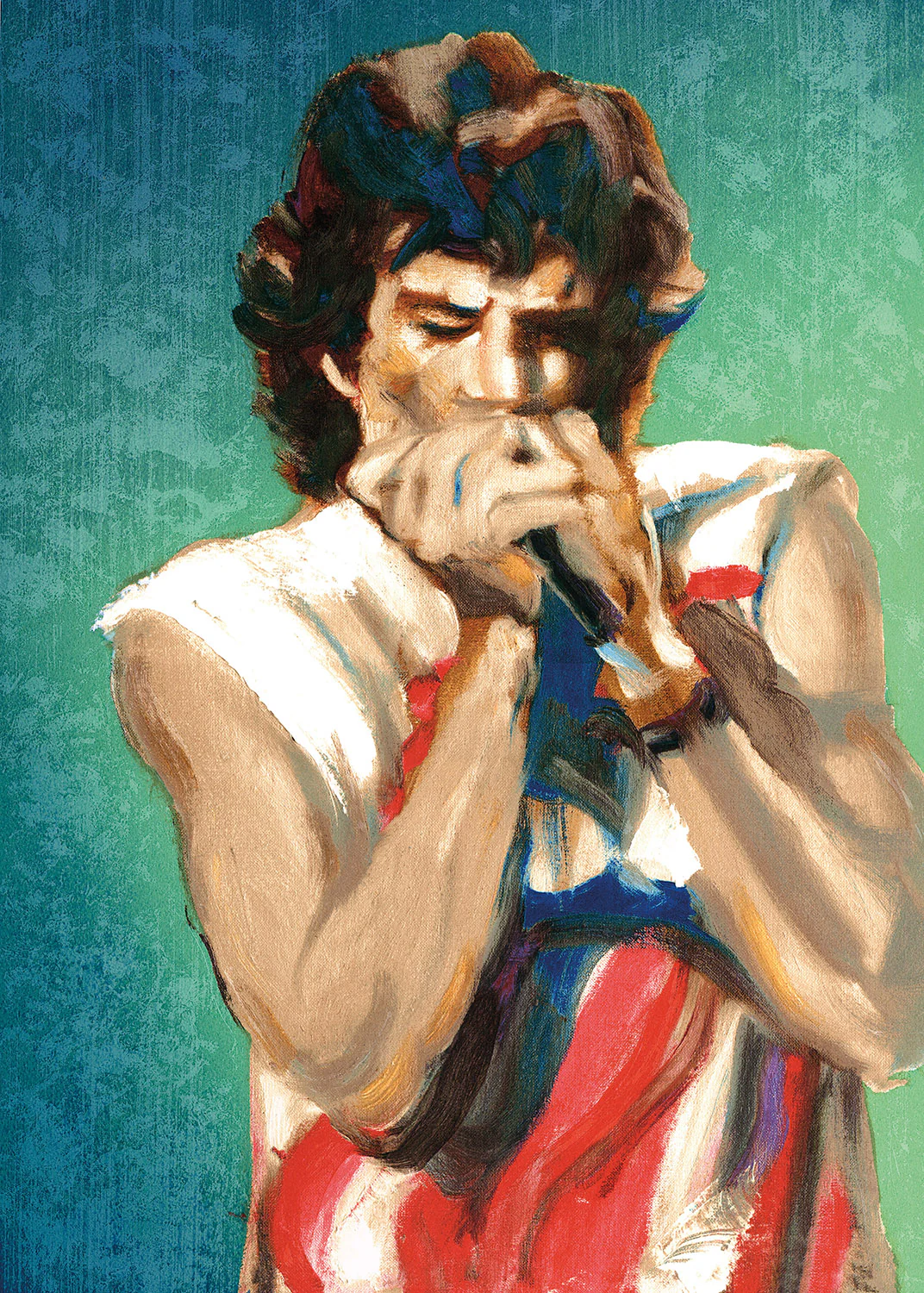 Mick With Harmonica II (Emerald) - Image 2