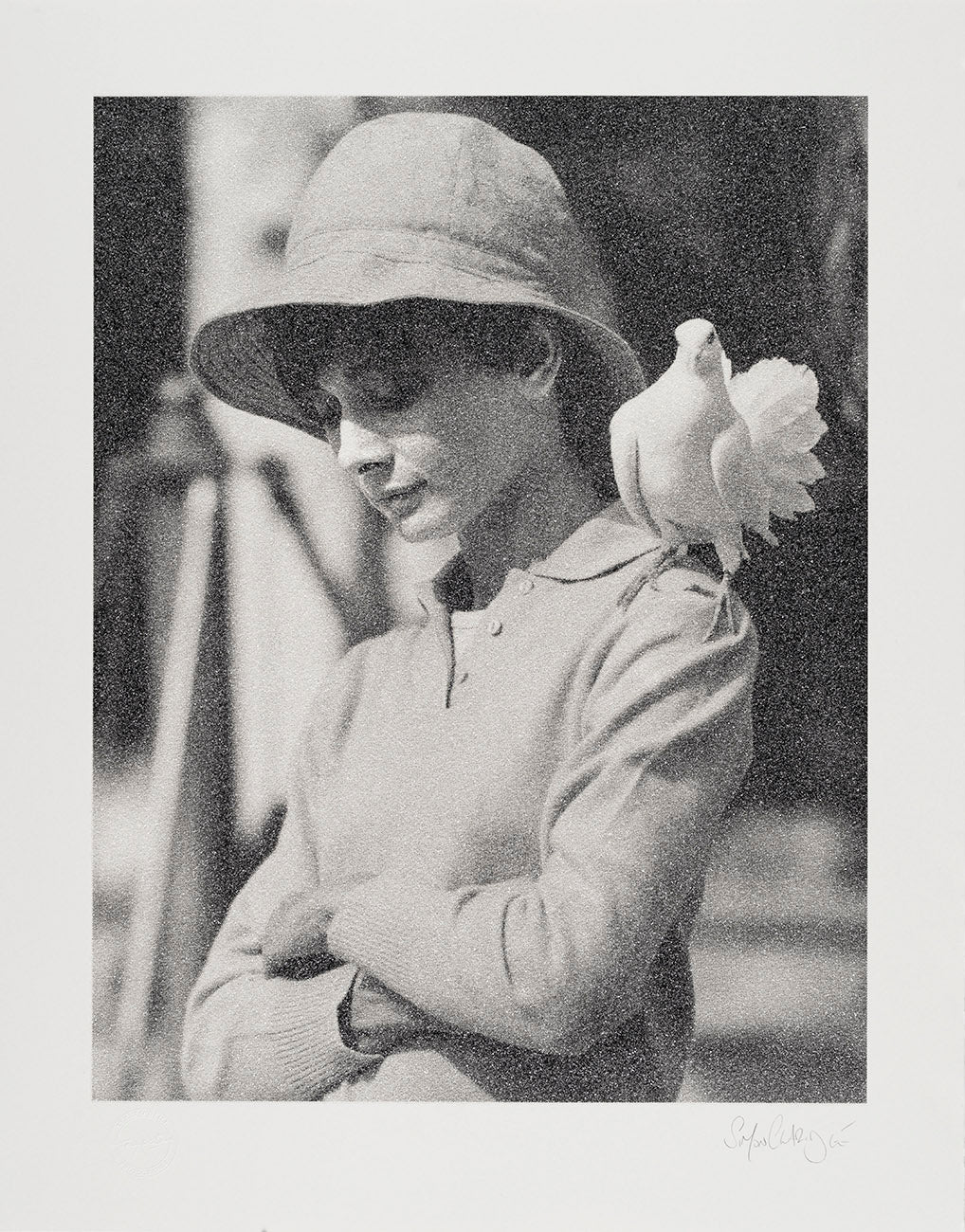 Hepburn with Dove - Silkscreen on paper