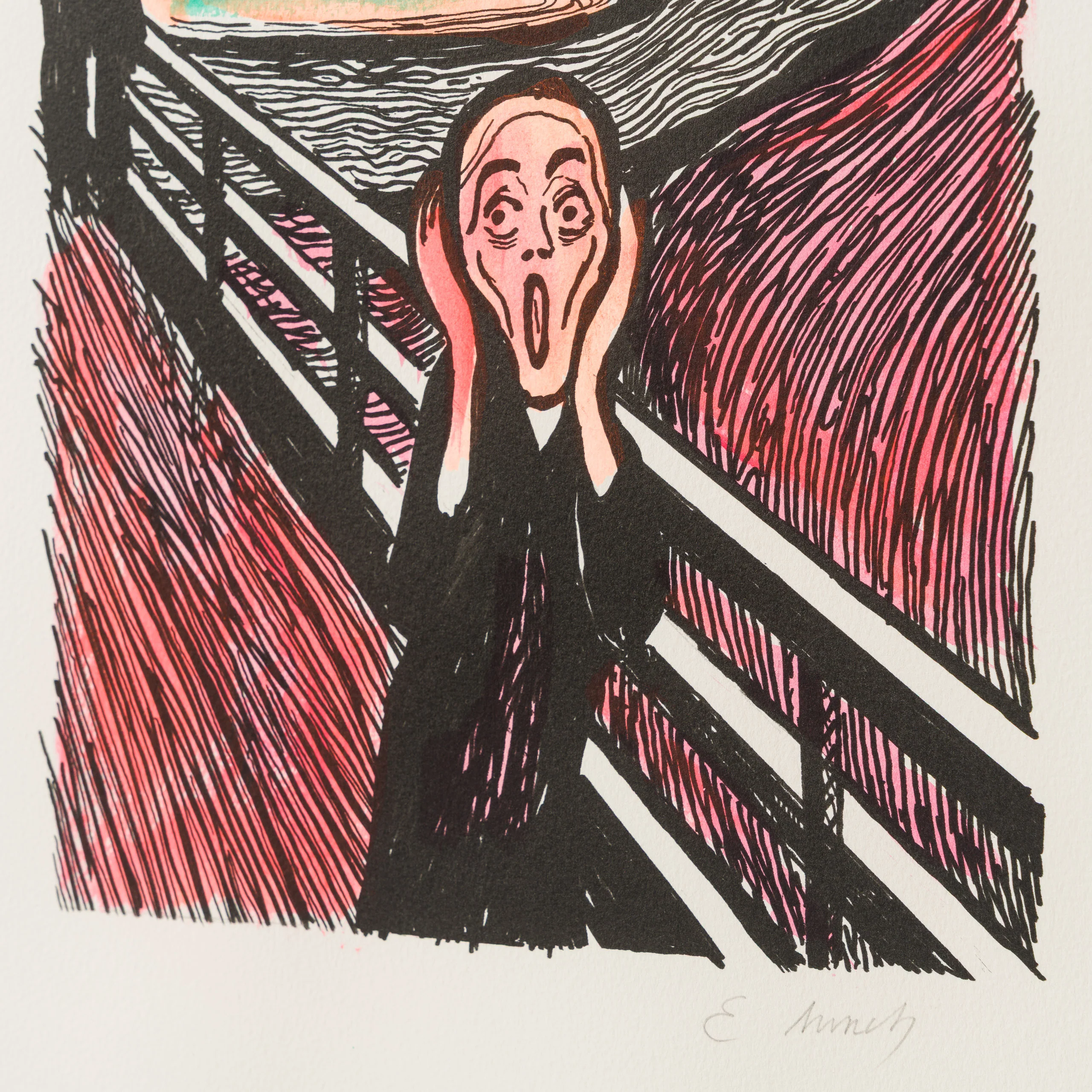 The Scream in the Style of Edvard Munch (1895) Unique I - Image 2
