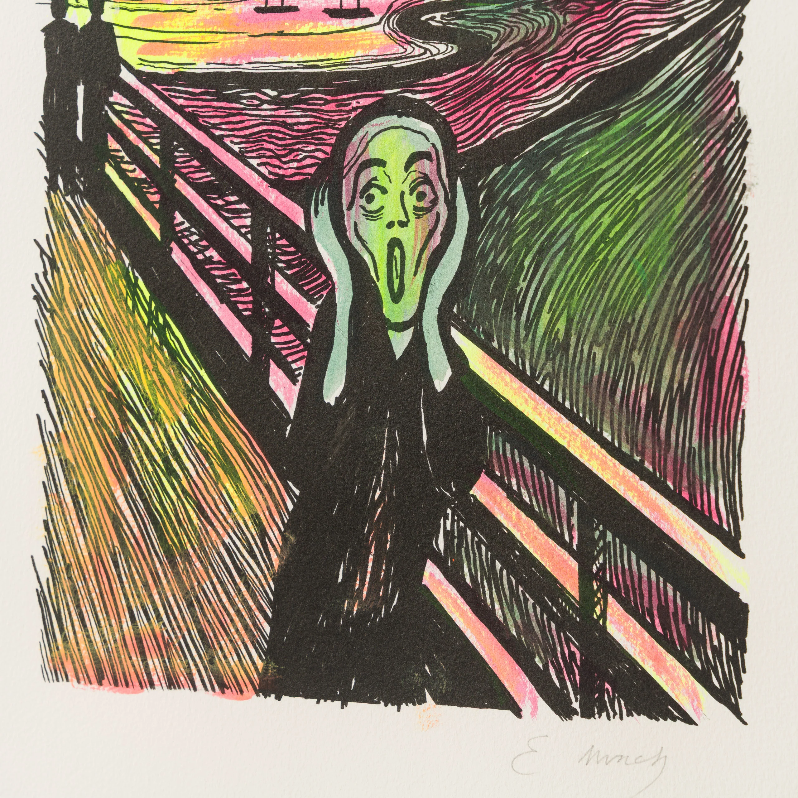 The Scream in the Style of Edvard Munch (1895) Unique IV - Image 6