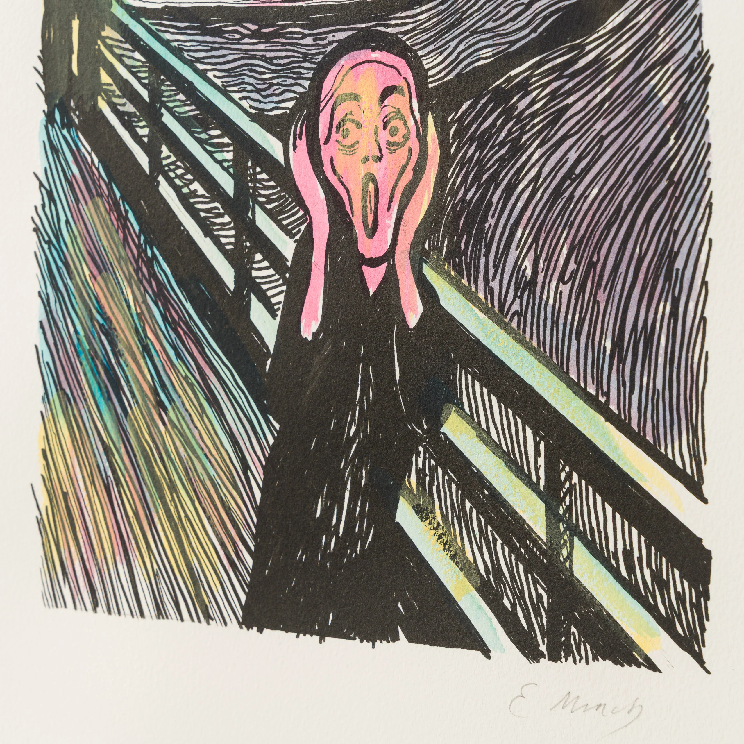 The Scream in the Style of Edvard Munch (1895) Unique XII - Image 6