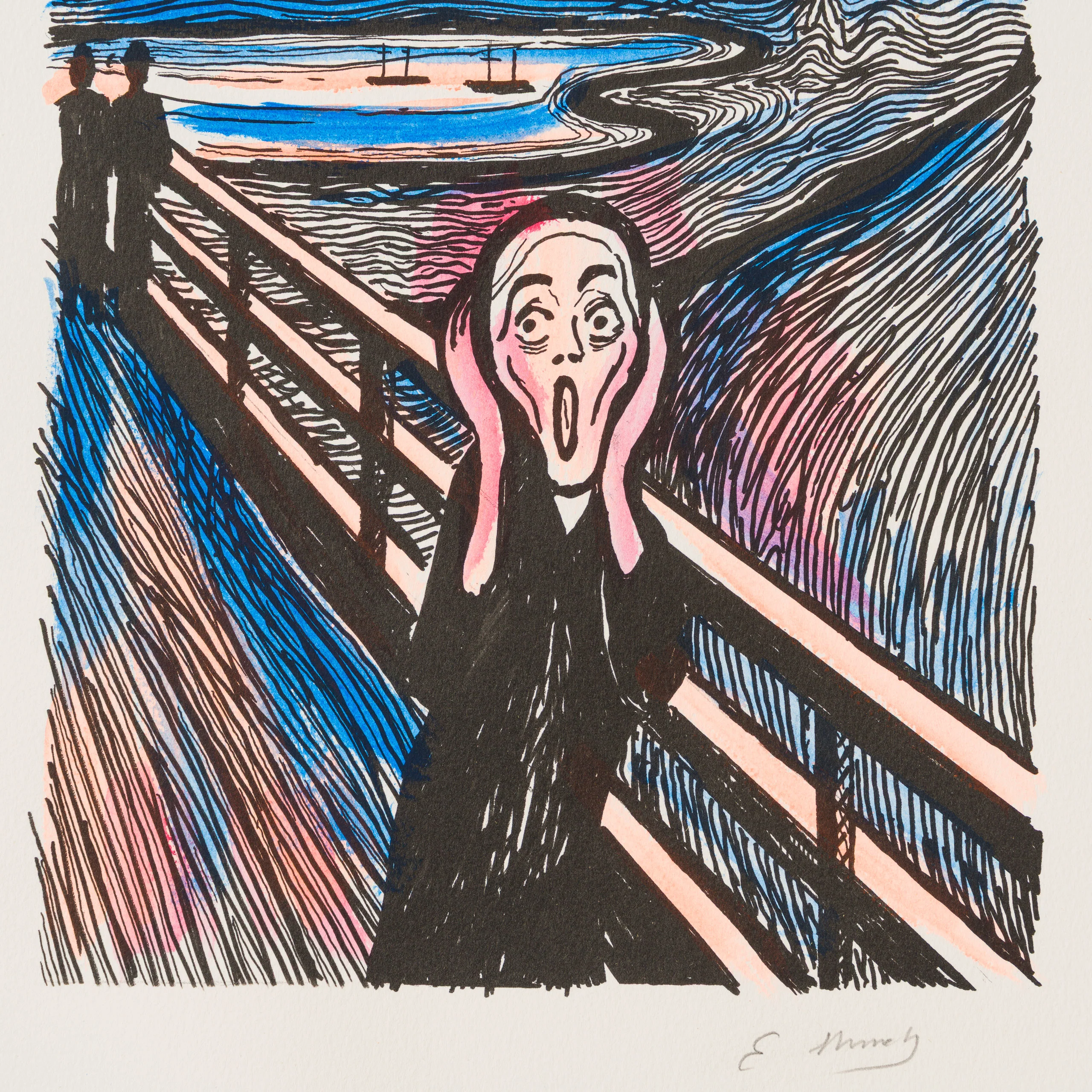 The Scream in the Style of Edvard Munch (1895) Unique XLIV - Image 3